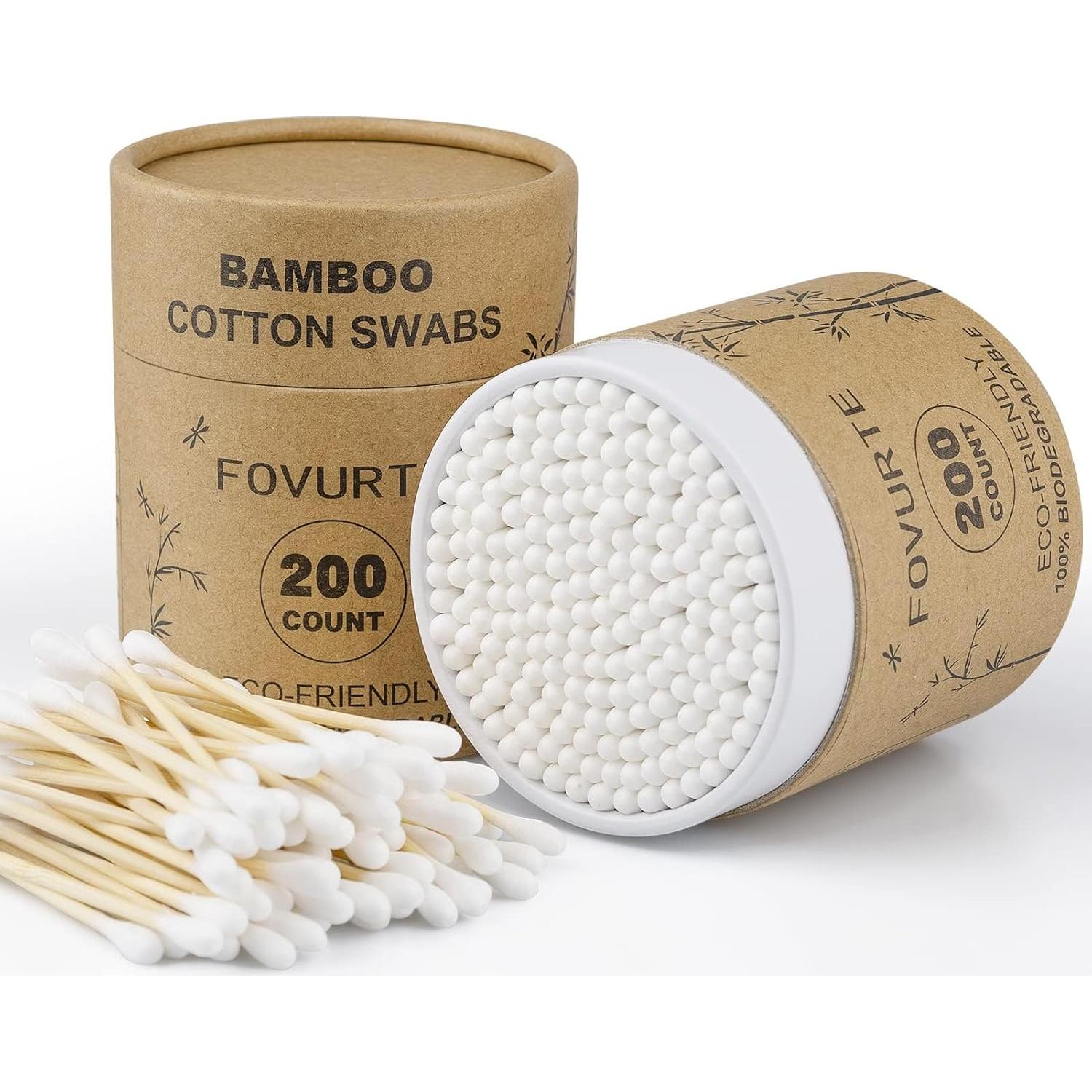 Bastones de Algodón de Bambú FOVURTE 400 Unidades Orgánicos