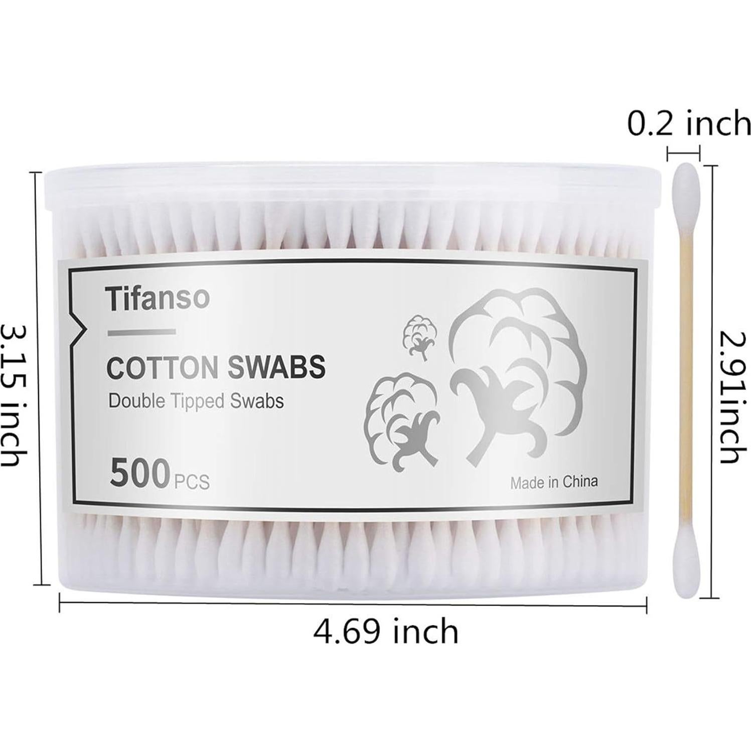 Bastones de Algodón Tifanso 500 Unidades Hipoalergénicos