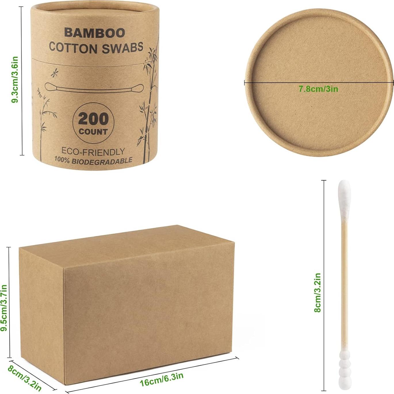 Hisopos de Algodón de Bambú FOVURTE 400 Piezas Orgánicos