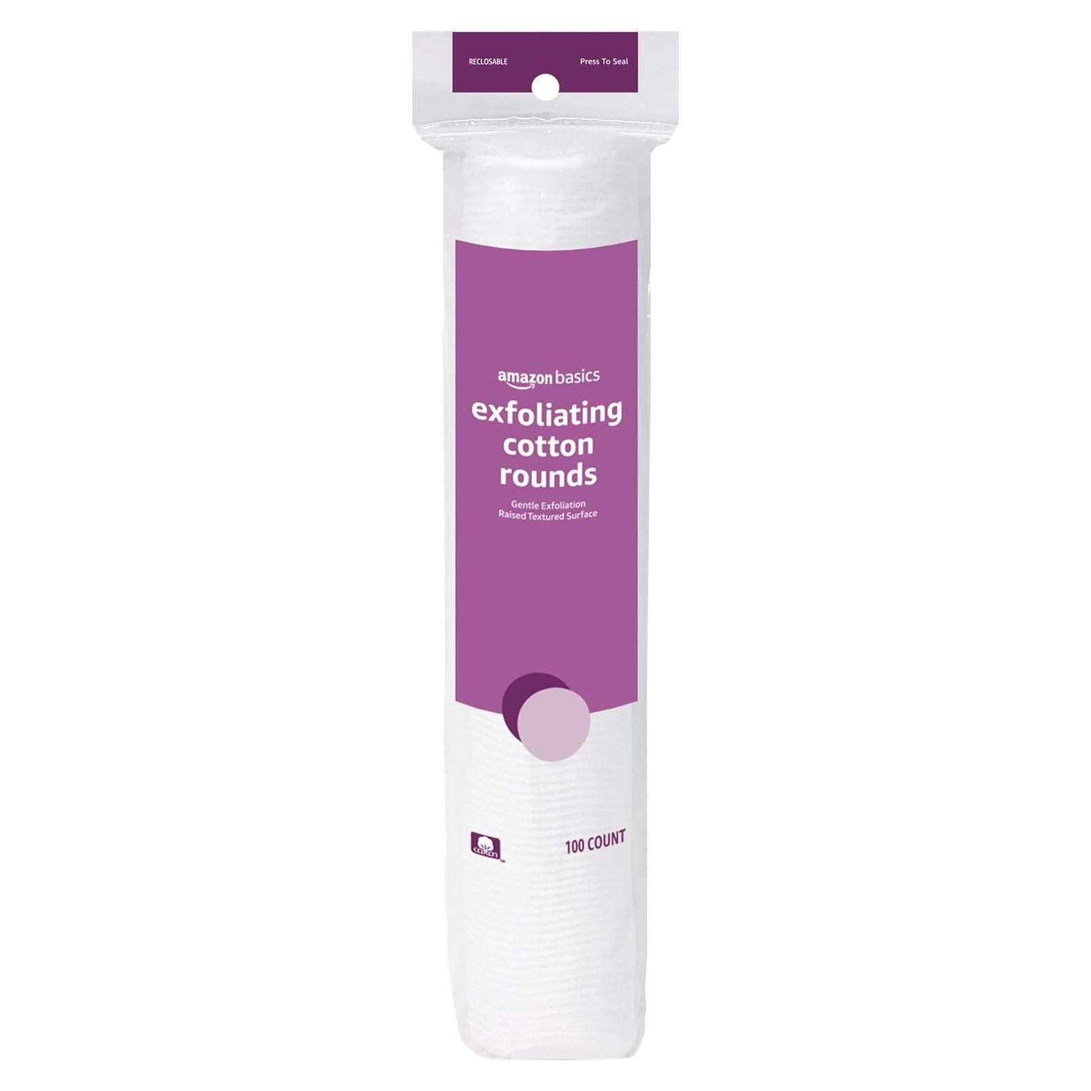 Rondas de Algodón Exfoliantes Amazon Basics 100 Unidades