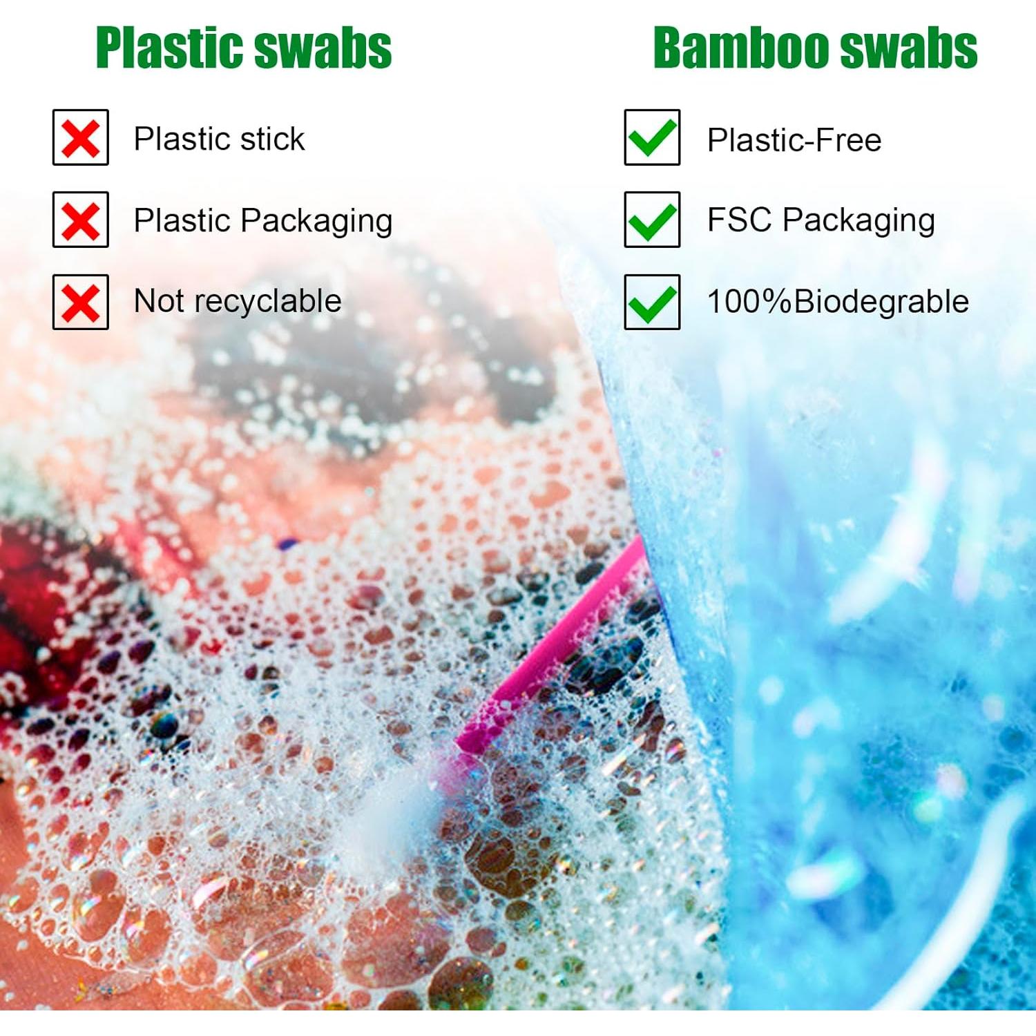 Hisopos de Algodón de Bambú FOVURTE 1000 Piezas Orgánico