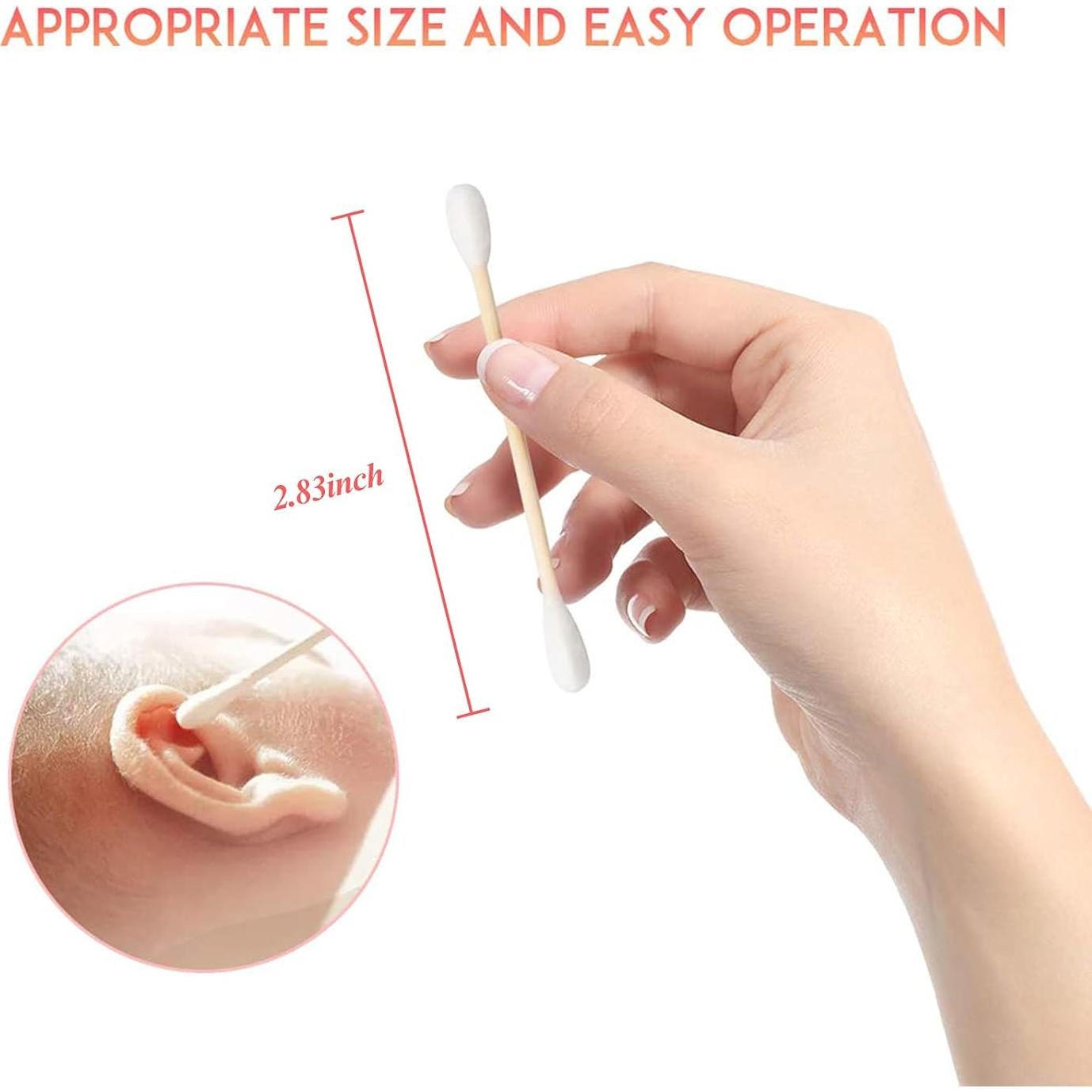 Hisopos de Algodón Ecológicos Simetufy 2000 Piezas Doble Punta