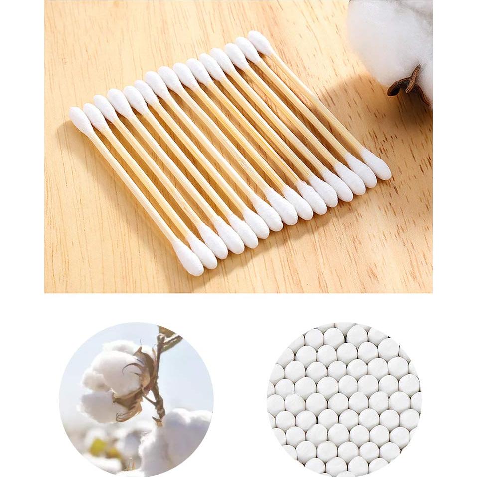 Hisopos de Algodón Ecológicos Simetufy 2000 Piezas Doble Punta