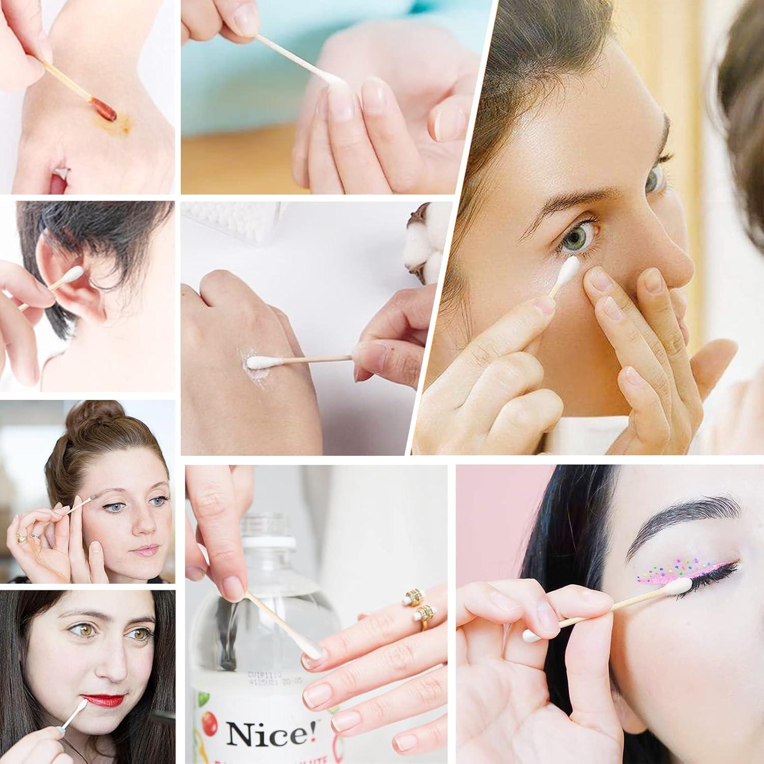 Hisopos de Algodón Ecológicos Simetufy 2000 Piezas Doble Punta