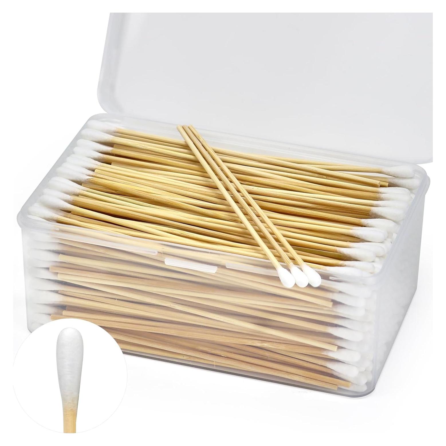 500 Bastones de Algodón ElELing 15.24 cm en Caja Almacenamiento