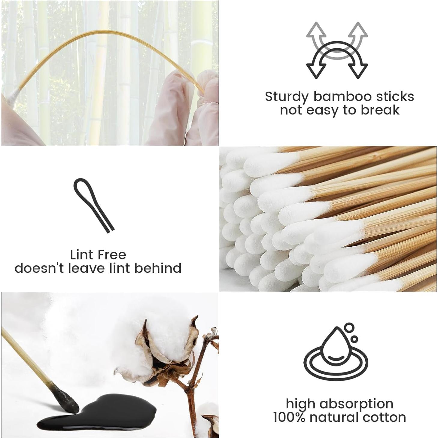 500 Bastones de Algodón ElELing 15.24 cm en Caja Almacenamiento