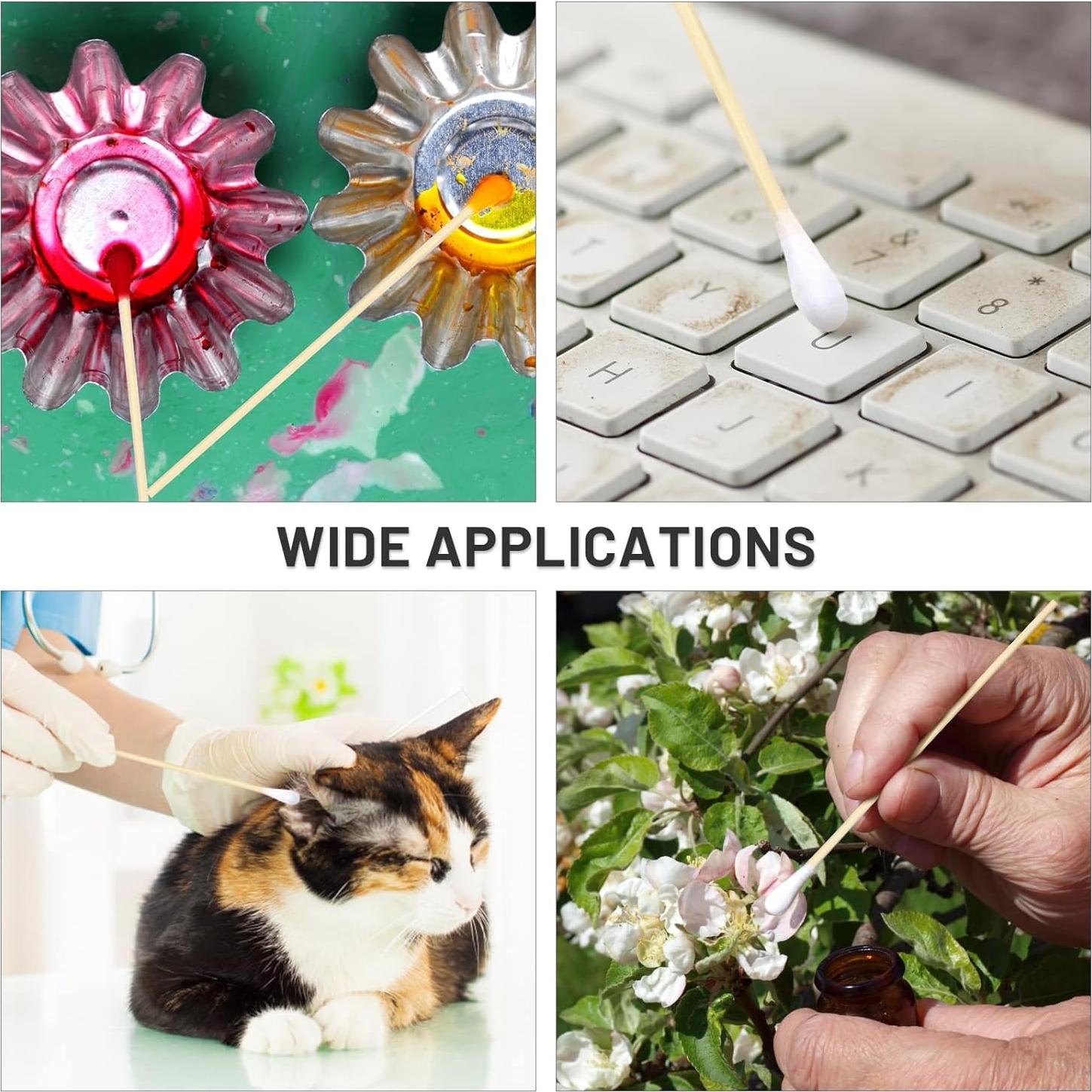 500 Bastones de Algodón ElELing 15.24 cm en Caja Almacenamiento