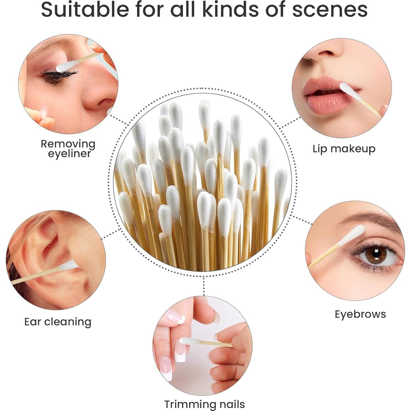 500 Bastones de Algodón ElELing 15.24 cm en Caja Almacenamiento