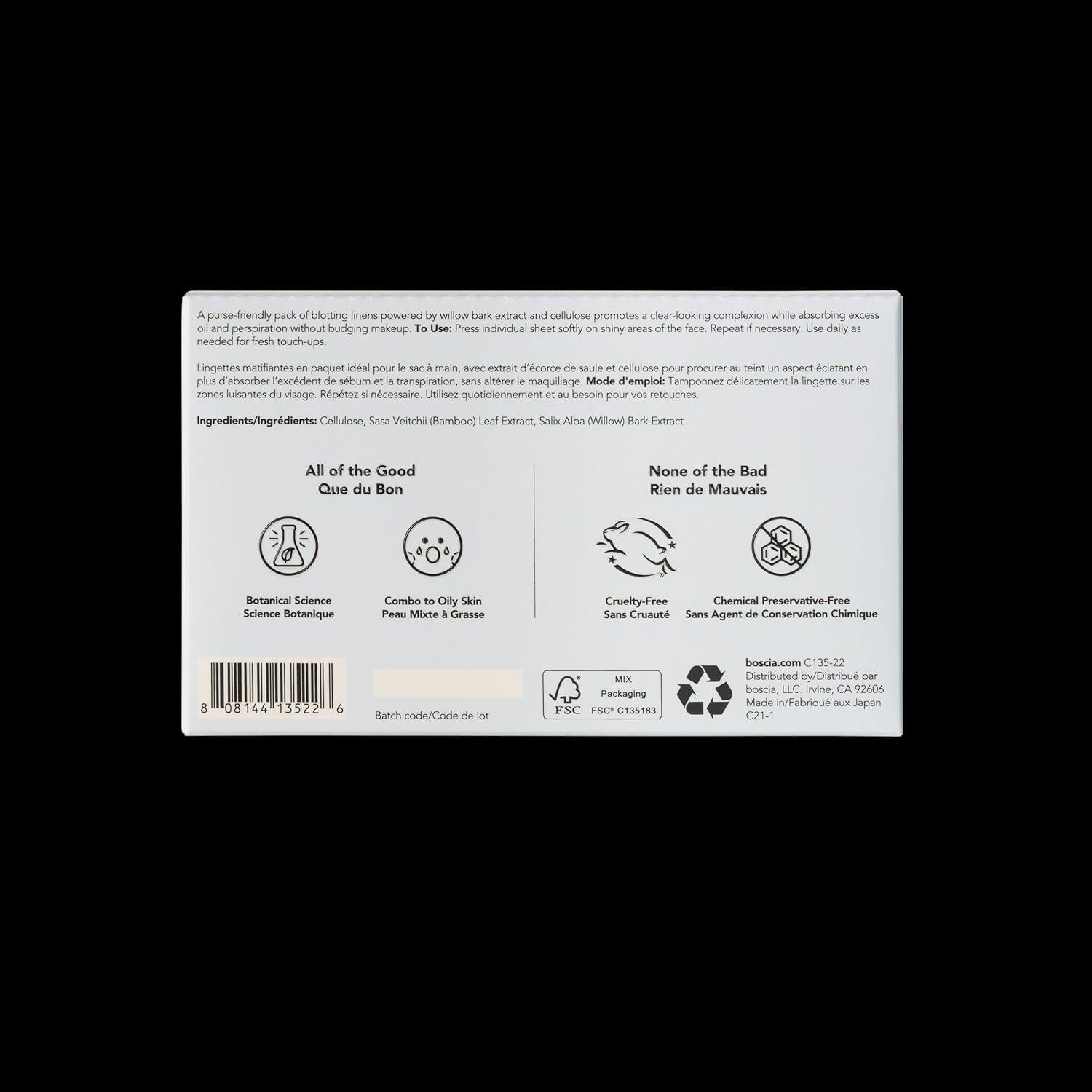 Toallitas Absorbentes Boscia Clear Complexion - 100 Unidades