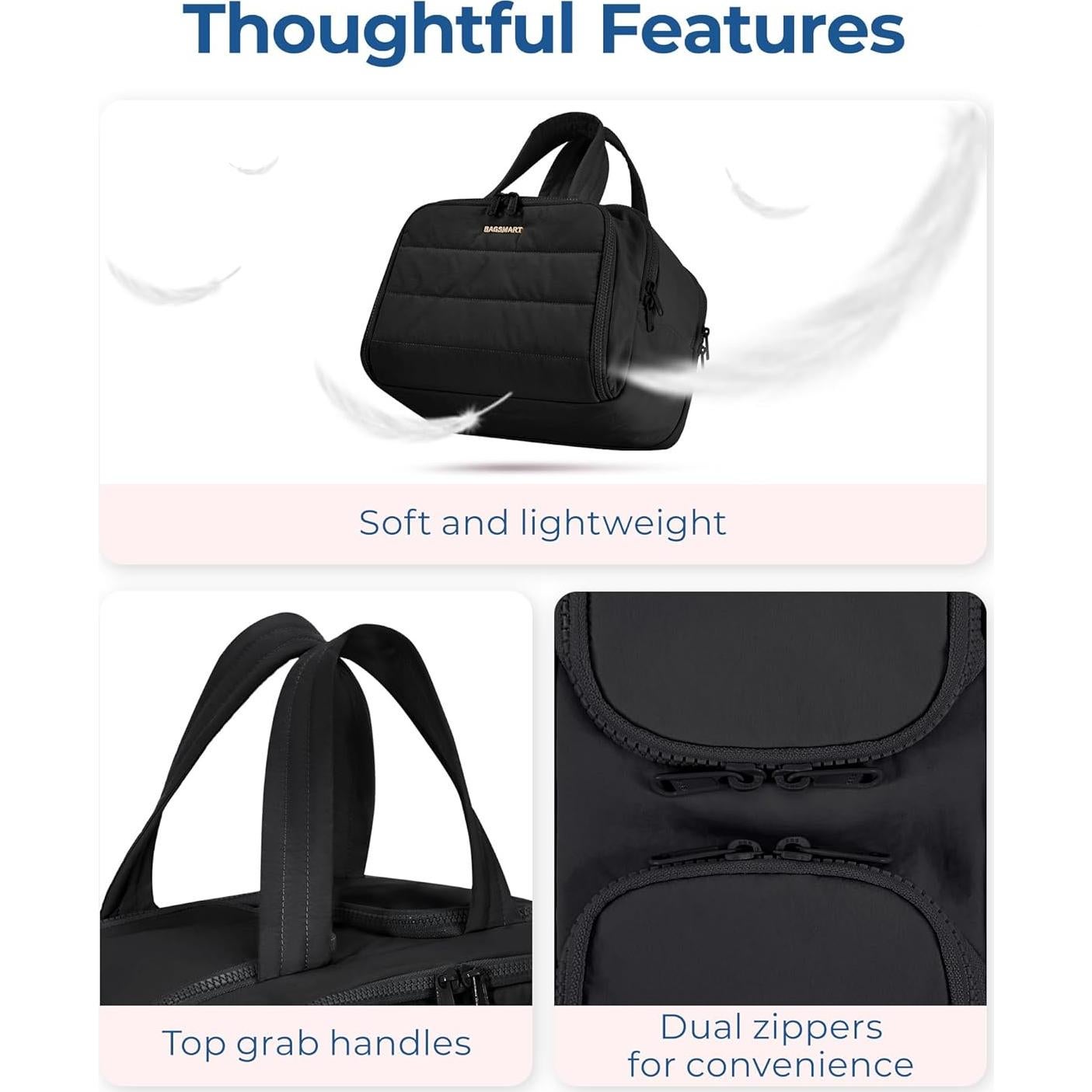 Bolsa de Aseo de Viaje BAGSMART Negra 30x18.5x22 cm