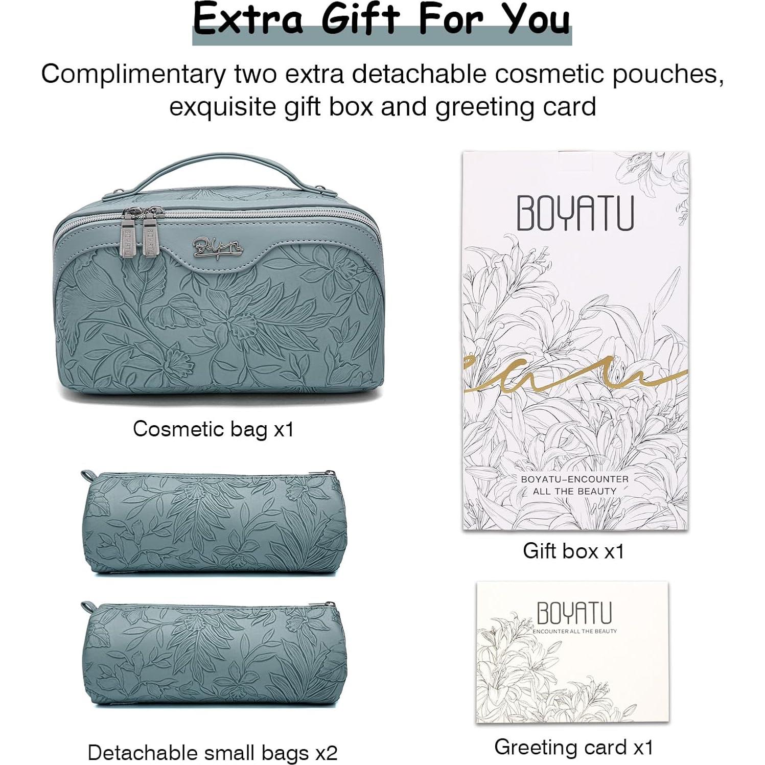 Bolsa de Maquillaje de Viaje BOYATU 3 Piezas 23.5x13x12.7cm