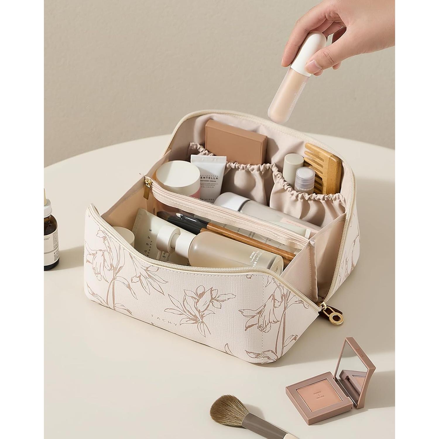 Bolsa de Maquillaje EACHY Beige Mediana Impermeable 23.6x10.4x10.9cm