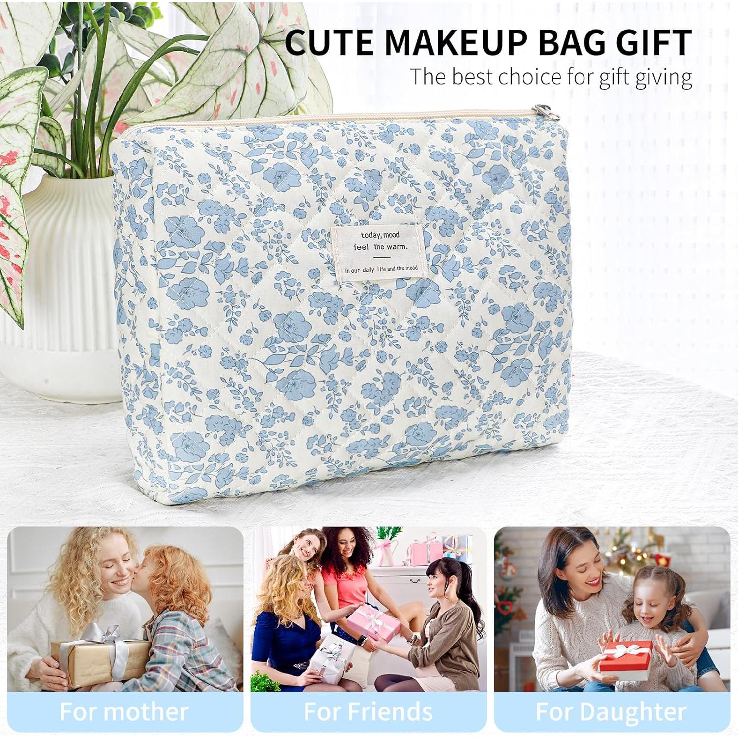 Bolsa de Maquillaje Floral Senbowe - 3 Piezas Acolchadas