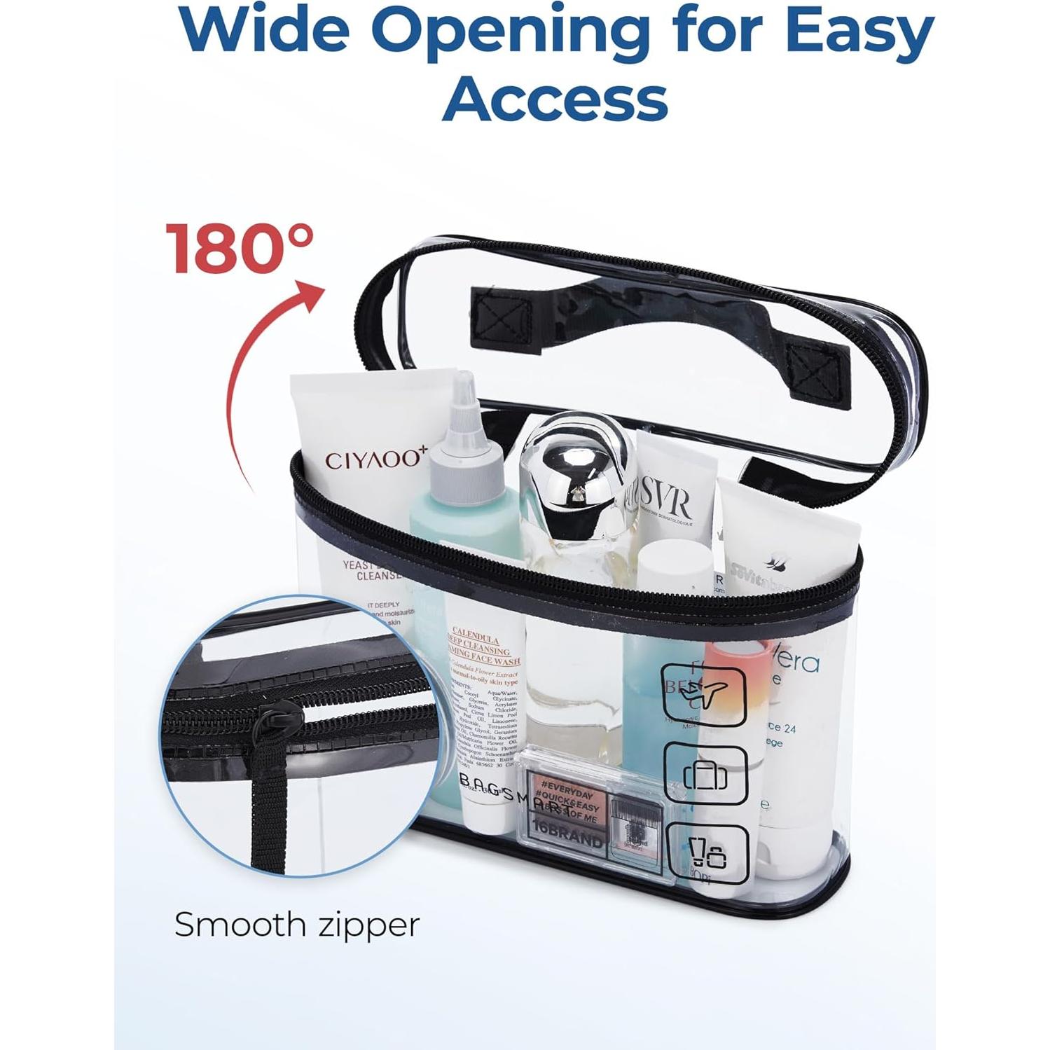 Bolsa de Aseo de Viaje BAGSMART 2 Piezas Transparente TSA