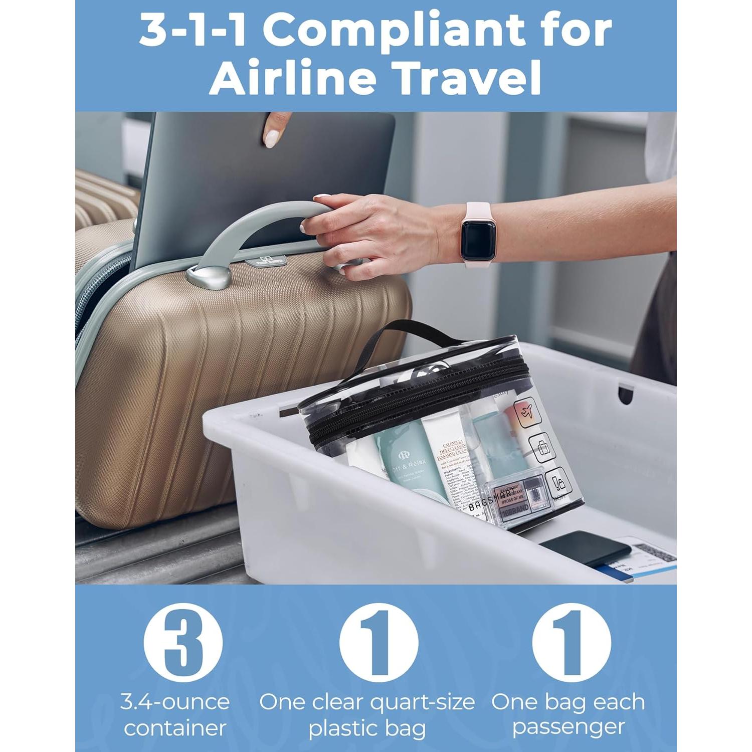 Bolsa de Aseo de Viaje BAGSMART 2 Piezas Transparente TSA