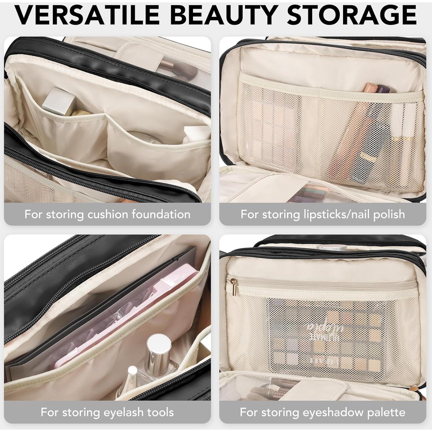 Bolsa de Maquillaje de Viaje HauteHues Negra 26.9x17.8x16.8cm