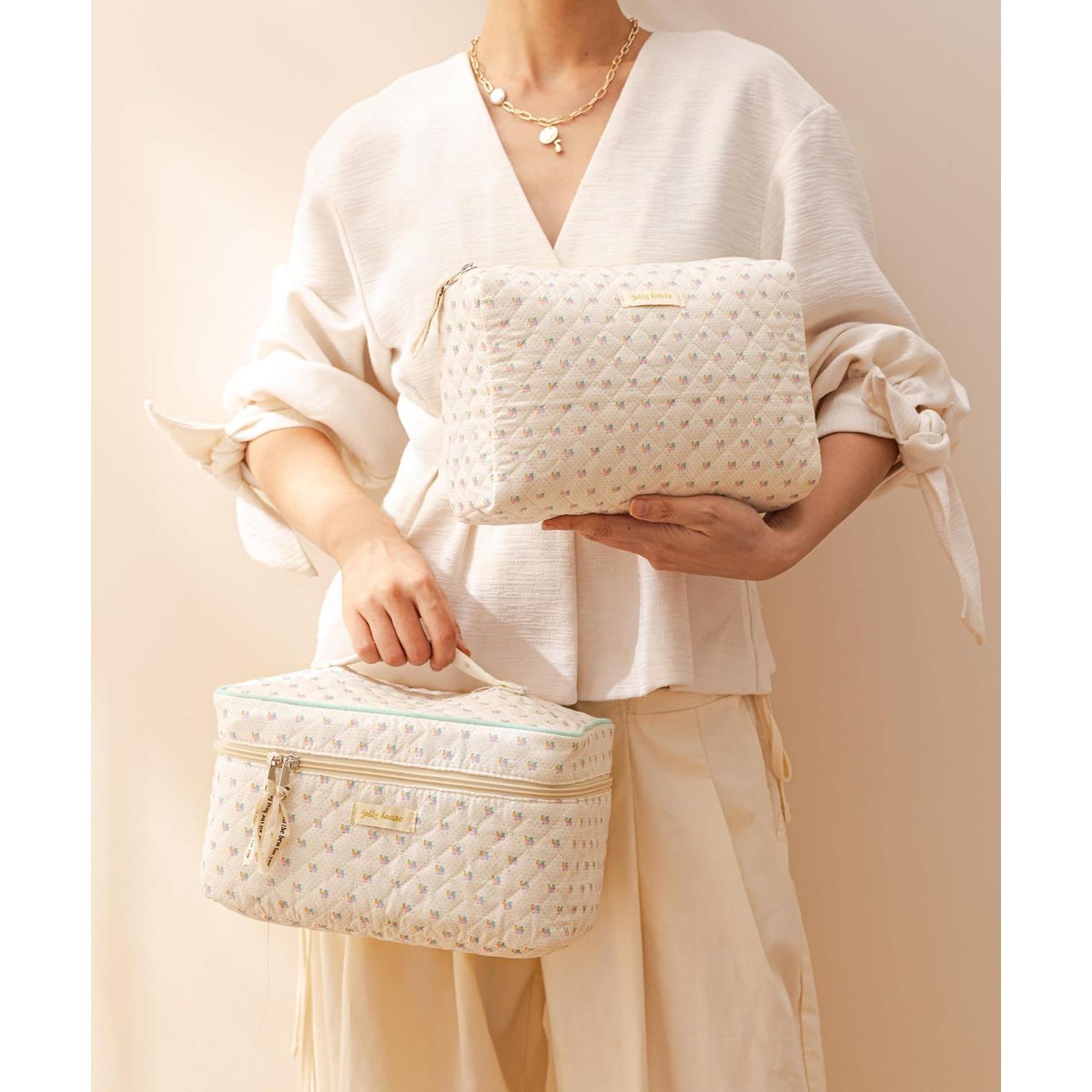 Bolsa de Maquillaje Acolchada HBselect 3PCS Floral Grande