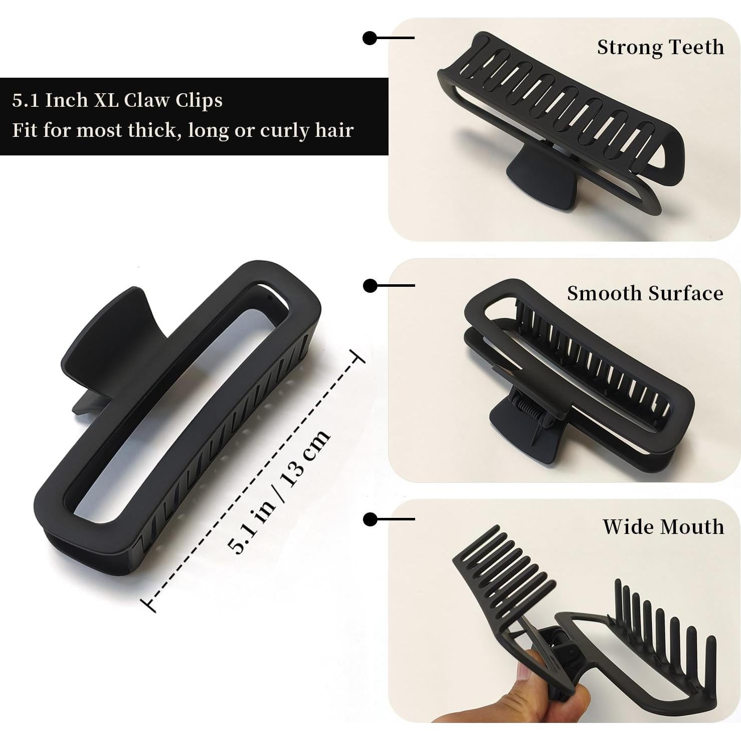 Clips de Garra para Cabello Markuii 12.7 cm Irrompibles 2 Pzas