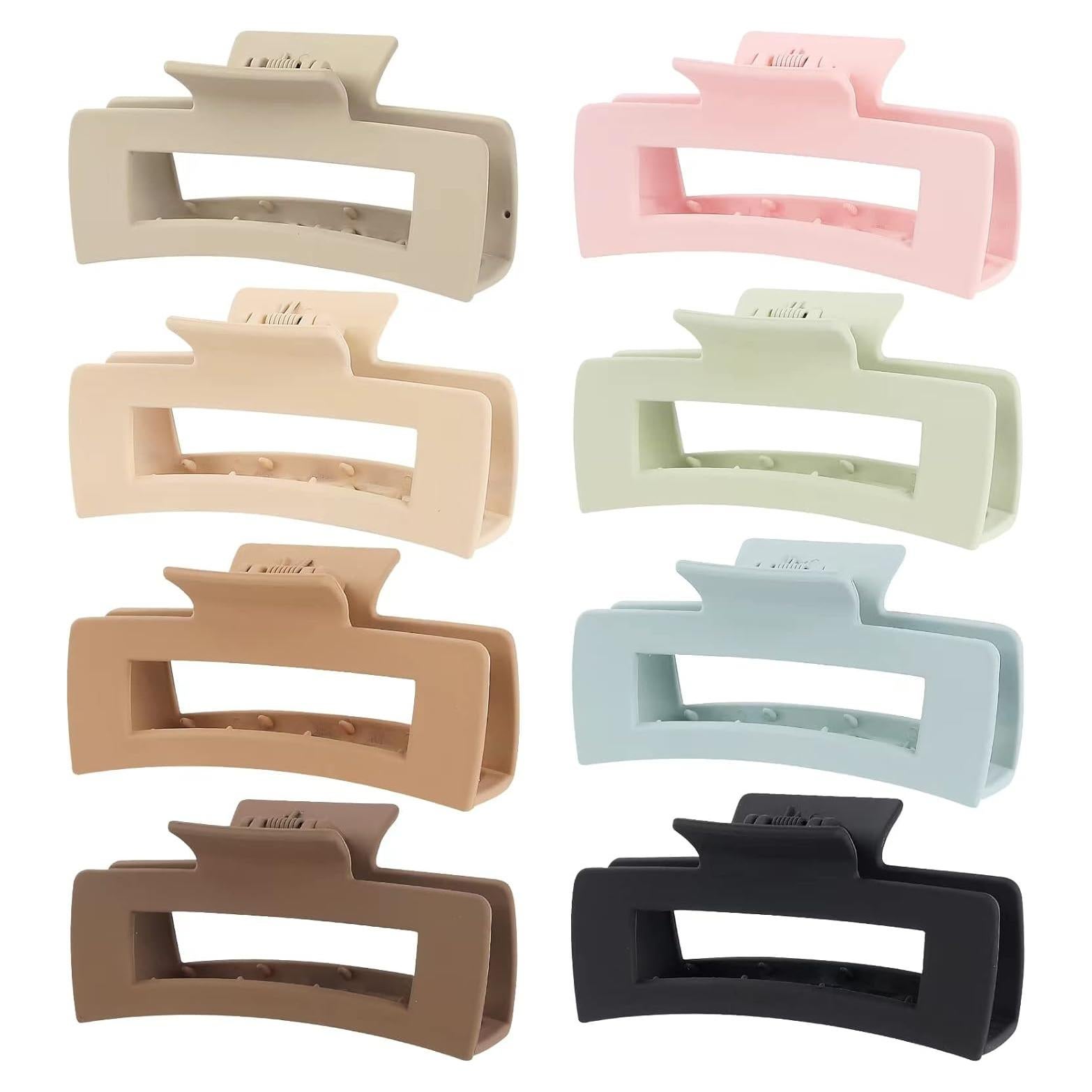 Clips de Pelo de Garra Mandydov 10.4 cm Antideslizantes 8 Pcs