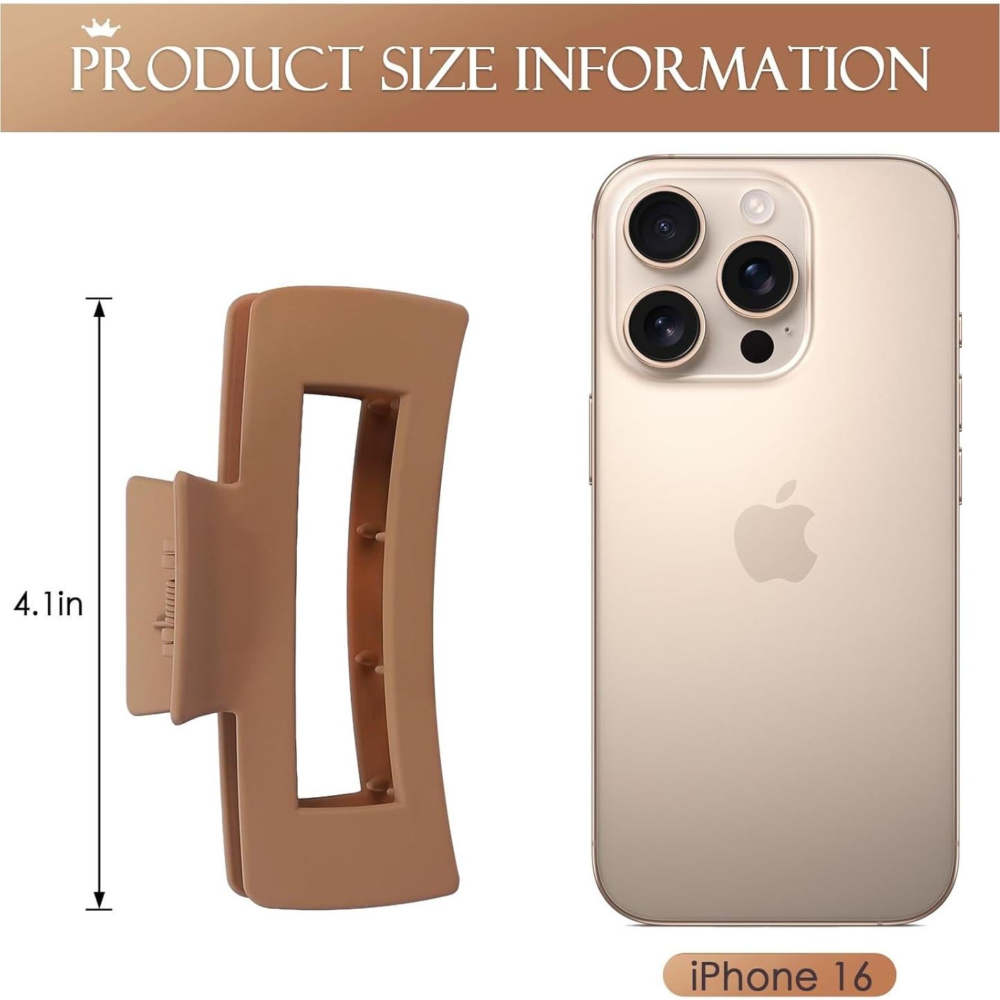 Clips de Pelo de Garra Mandydov 10.4 cm Antideslizantes 8 Pcs