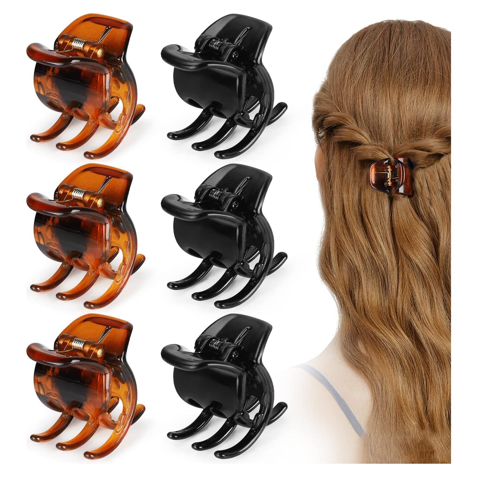 Clips de Garra para Cabello Morhom 3.5 cm Antideslizantes - 6 Piezas