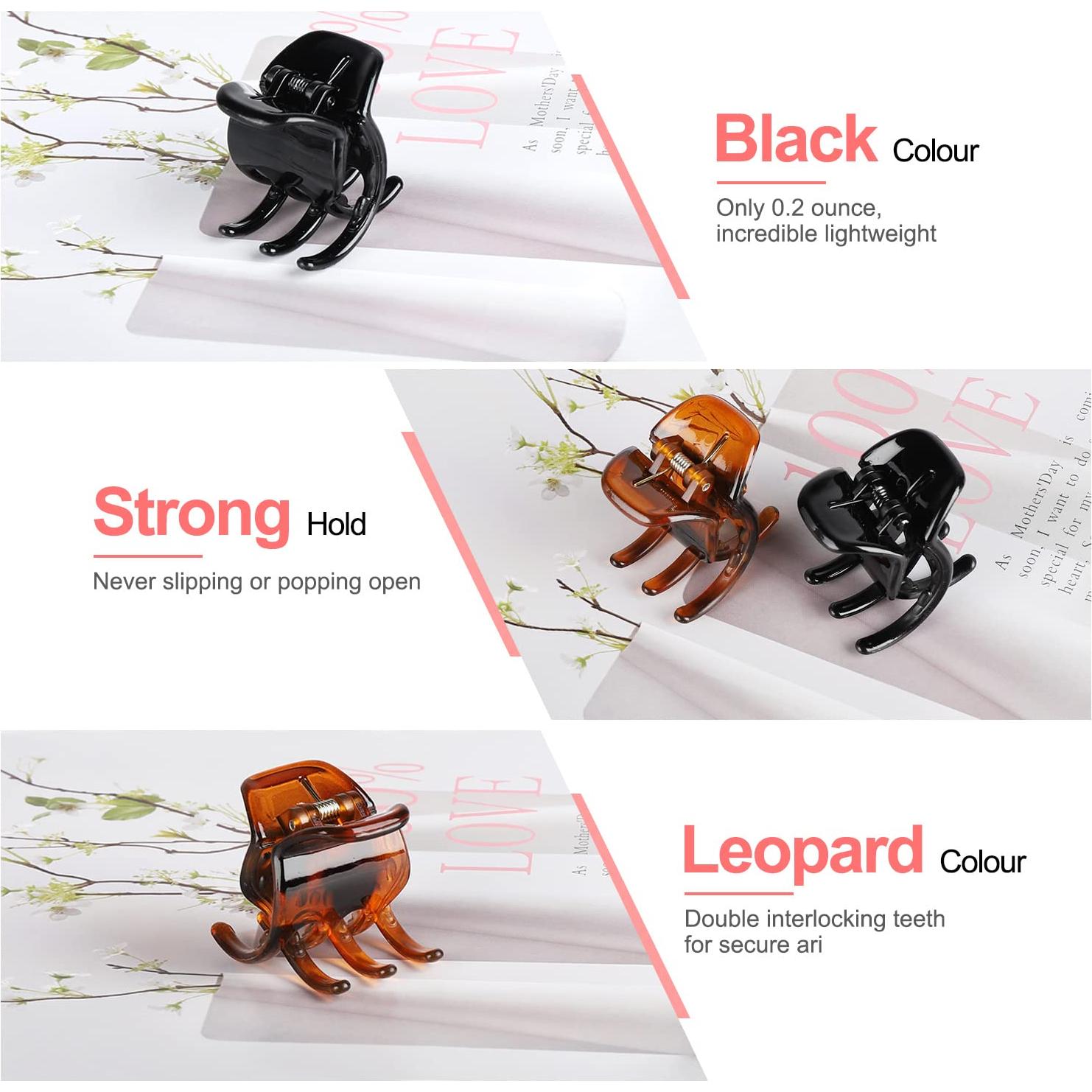 Clips de Garra para Cabello Morhom 3.5 cm Antideslizantes - 6 Piezas