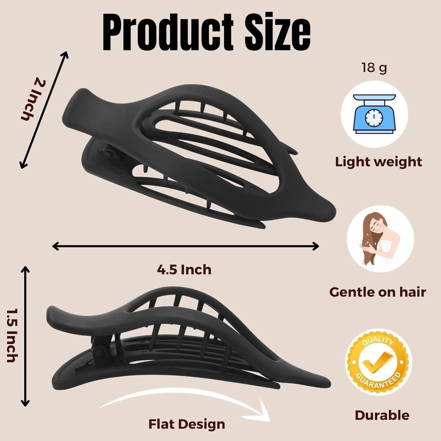 Paquete de 8 Clips de Pelo Franceses Planos CENTSTAR - Antideslizantes