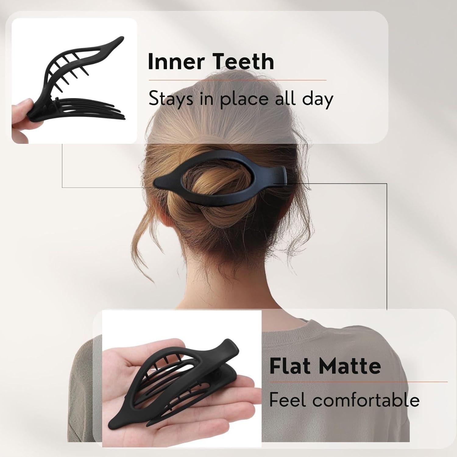 Paquete de 8 Clips de Pelo Franceses Planos CENTSTAR - Antideslizantes