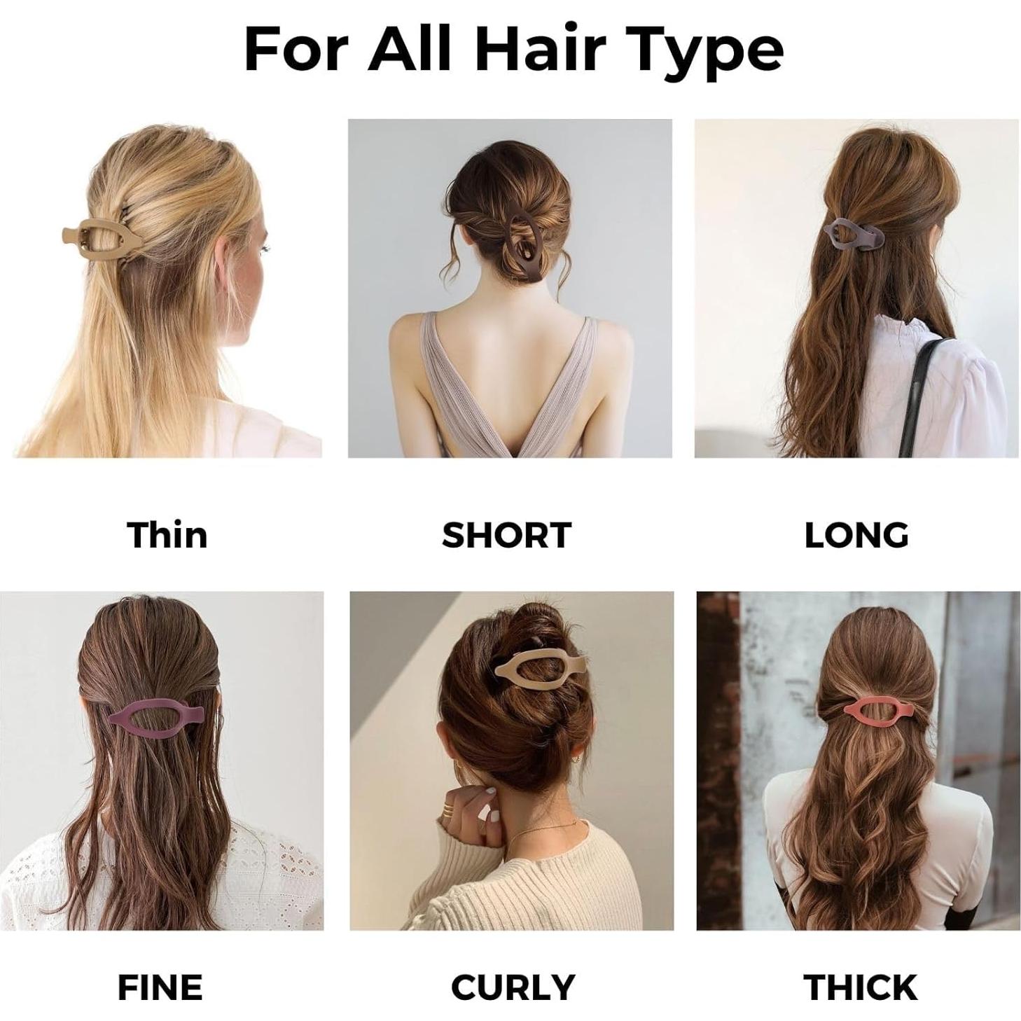 Paquete de 8 Clips de Pelo Franceses Planos CENTSTAR - Antideslizantes