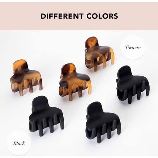 Clips de Garra Kitsch de Plástico Reciclado Tortuga y Negro 6 pcs