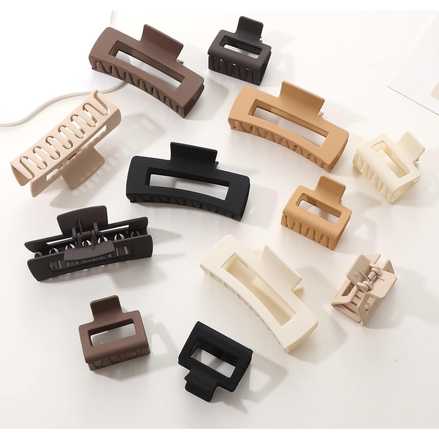 Paquete de 12 Clips de Garra Cuadrados Alemaky - Antideslizantes