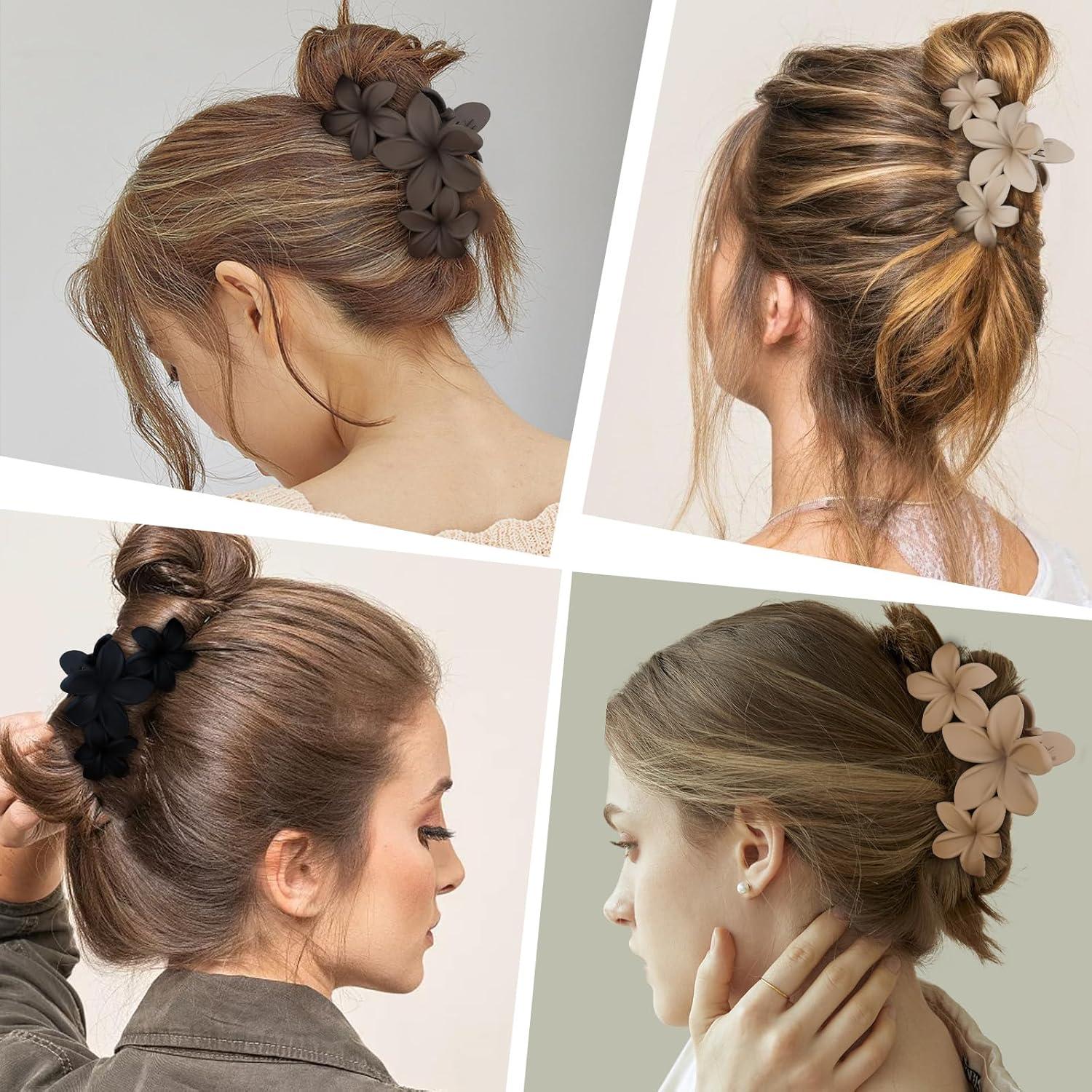 Clips para el Cabello ANBALA 4 Piezas Flor Hawaiana Antideslizantes