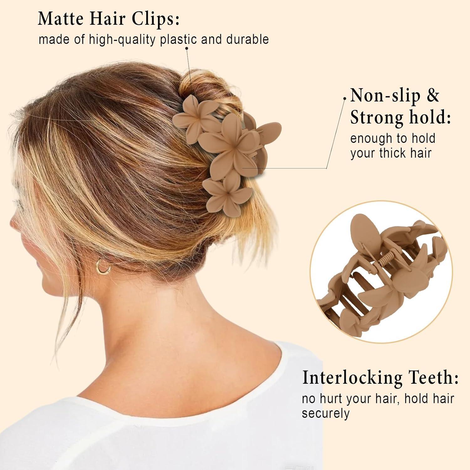 Clips para el Cabello ANBALA 4 Piezas Flor Hawaiana Antideslizantes