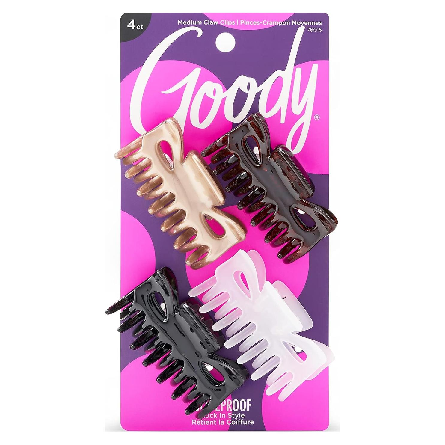 Clips de Garra Medianos Goody SlideProof - 4 Unidades Neutros