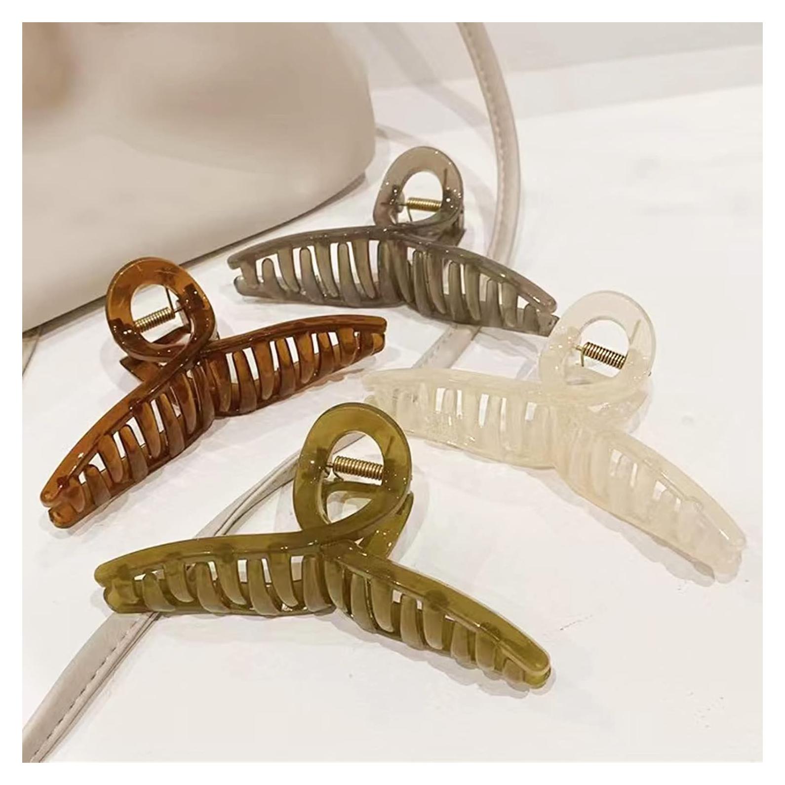 Pinzas de Pelo Grande FAELBATY - 4 Colores, 13x5.5 cm