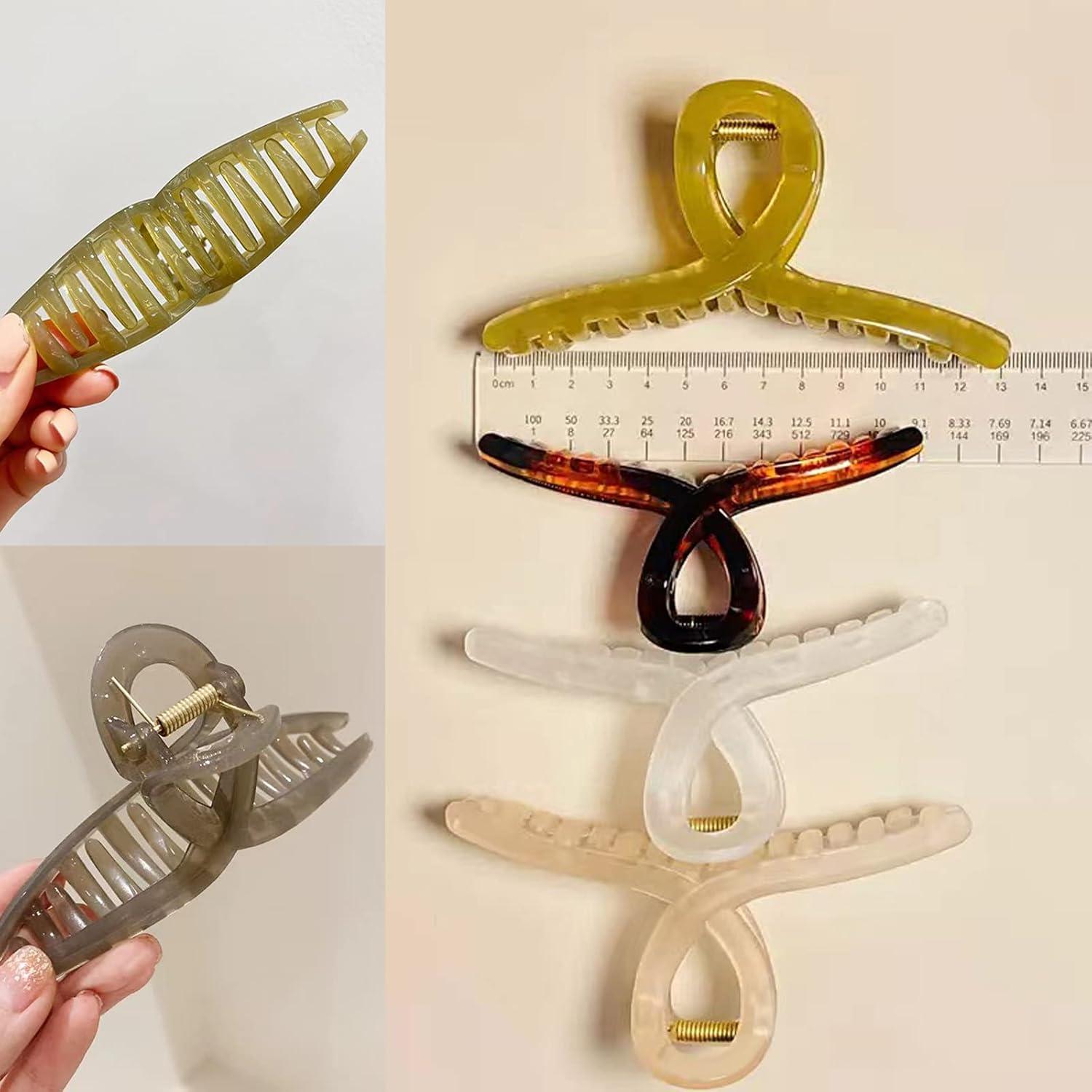 Pinzas de Pelo Grande FAELBATY - 4 Colores, 13x5.5 cm