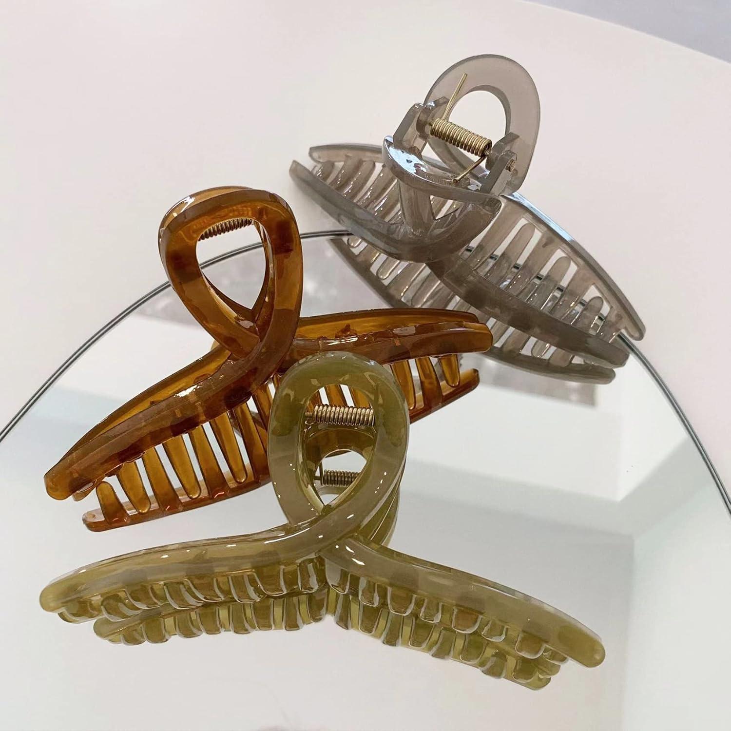 Pinzas de Pelo Grande FAELBATY - 4 Colores, 13x5.5 cm