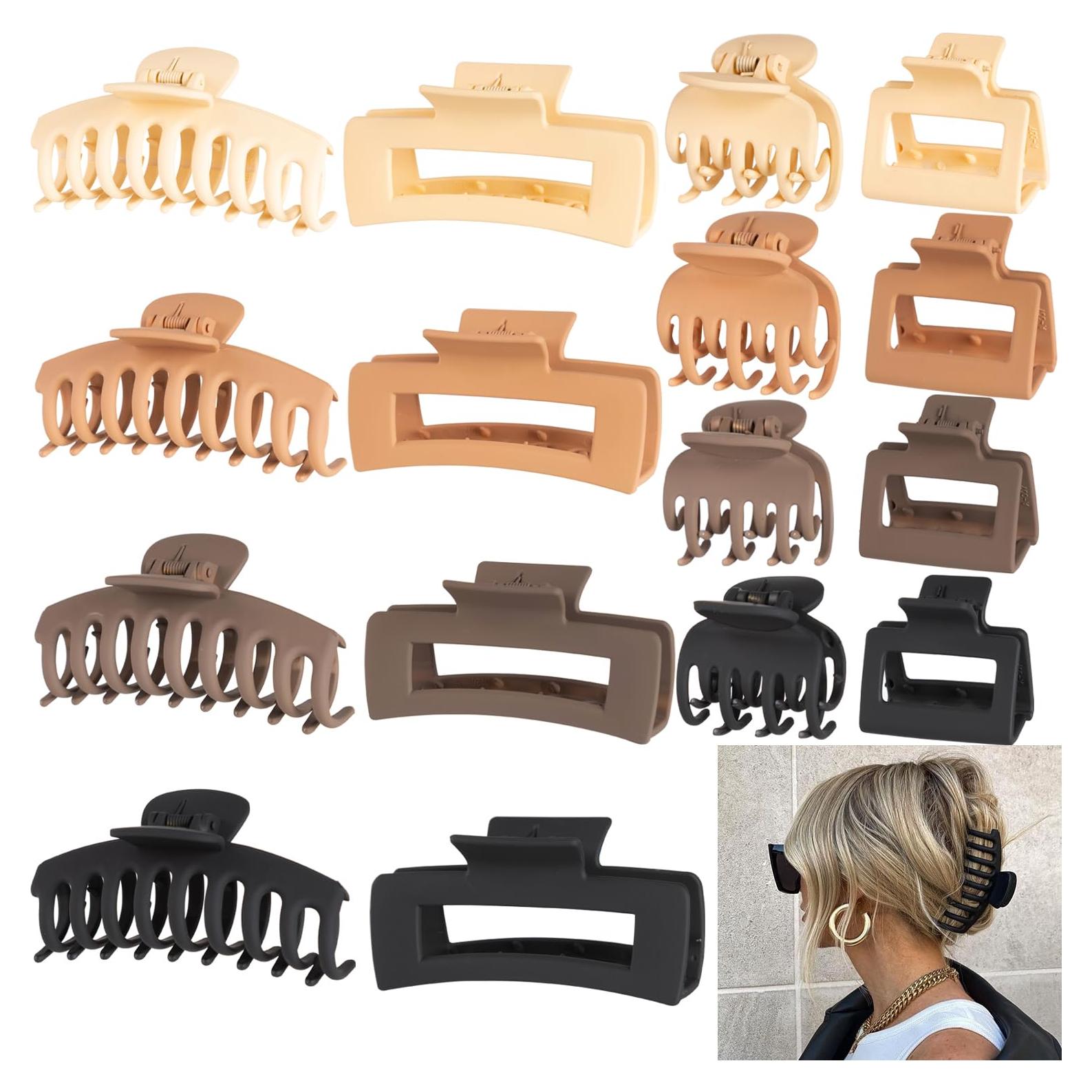 16 Clips de Cabello Grandes FDBJulyy - Antideslizantes y Vintage