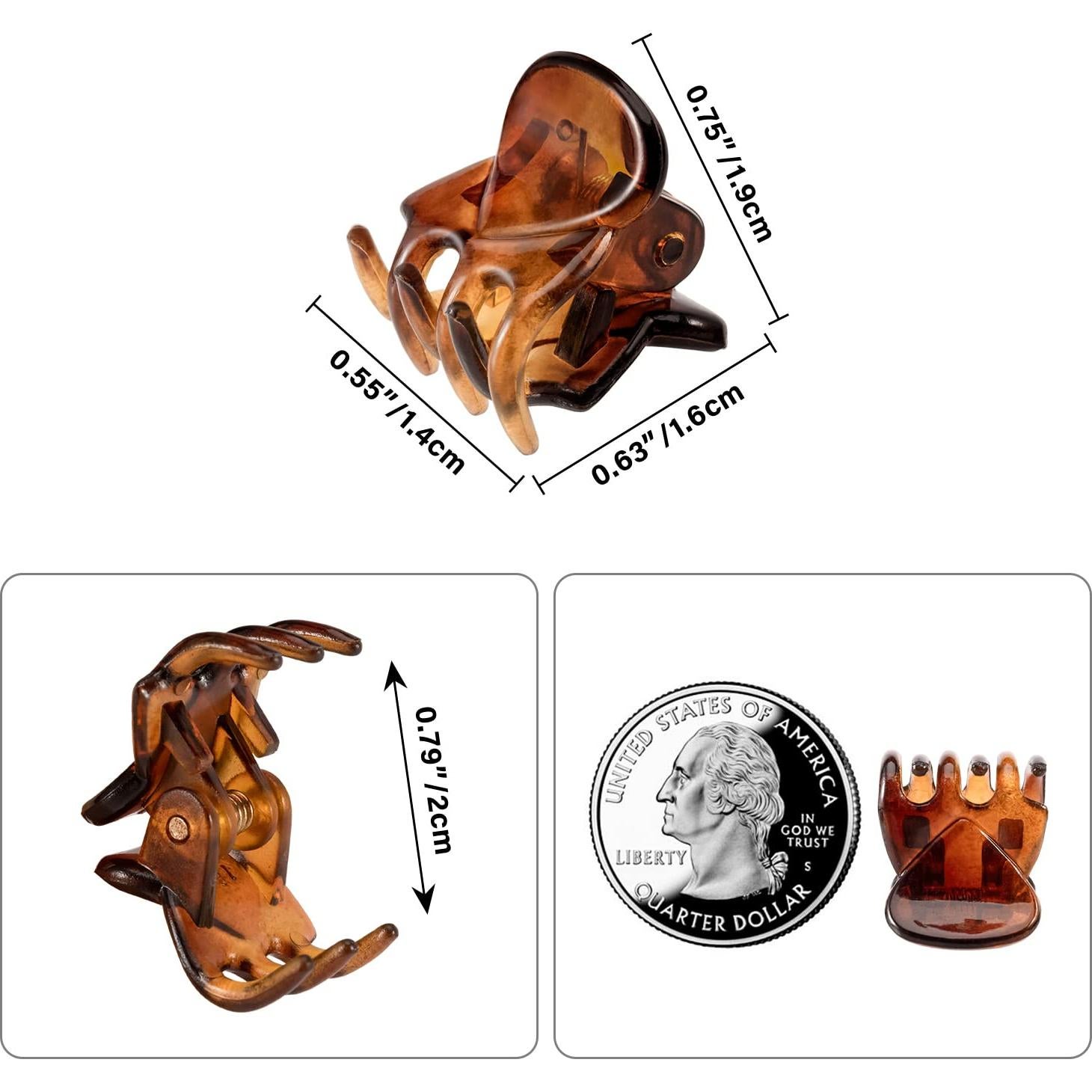 Clips de Garra de Cabello YOHAMA 36 Pcs 1.27 cm 3 Colores