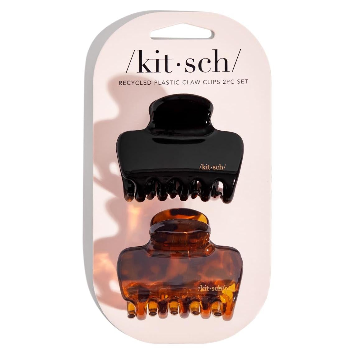 Set de 2 Clips de Garra Medianos Kitsch - Negro y Tortuga