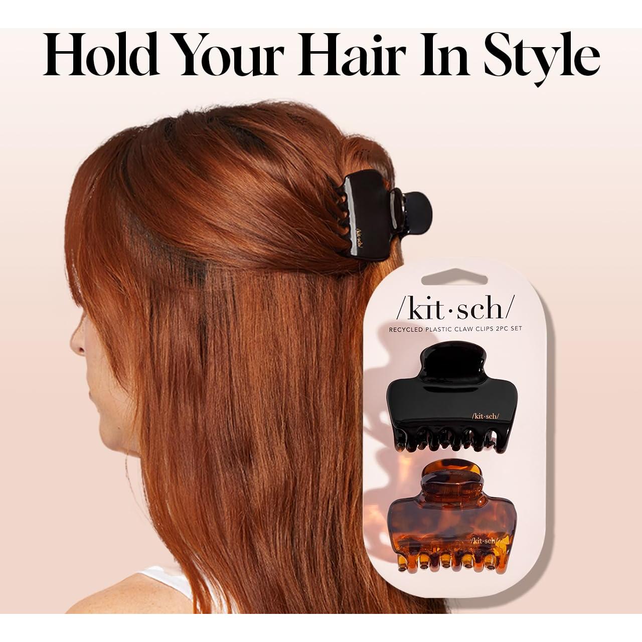 Set de 2 Clips de Garra Medianos Kitsch - Negro y Tortuga