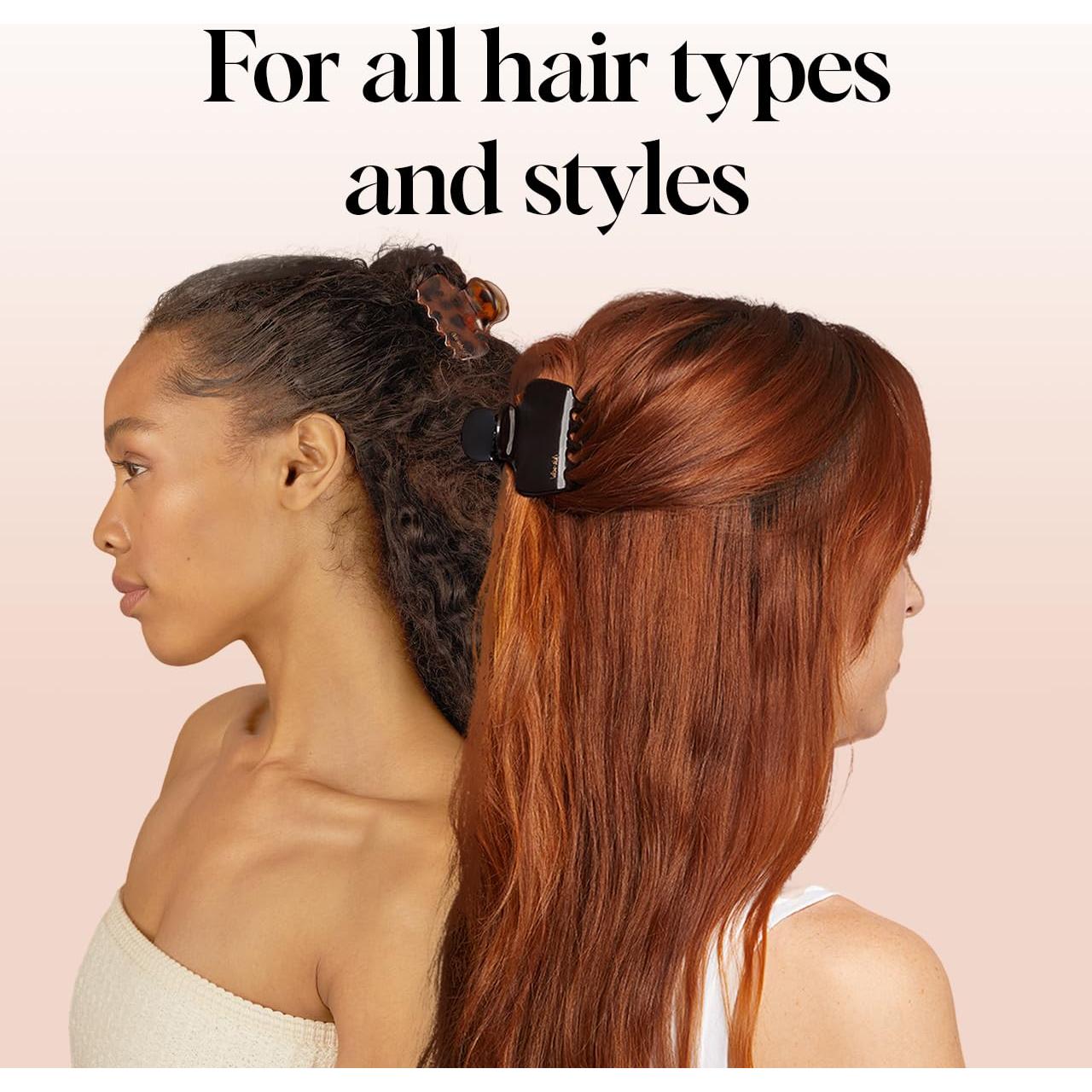 Set de 2 Clips de Garra Medianos Kitsch - Negro y Tortuga