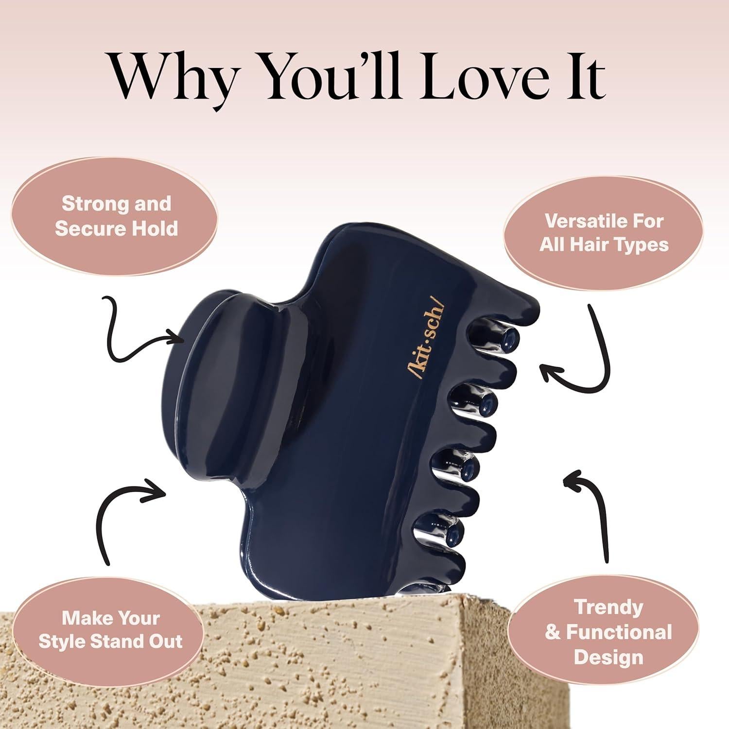 Clips de Garra Medianos Kitsch para Cabello - Orquídea Azul