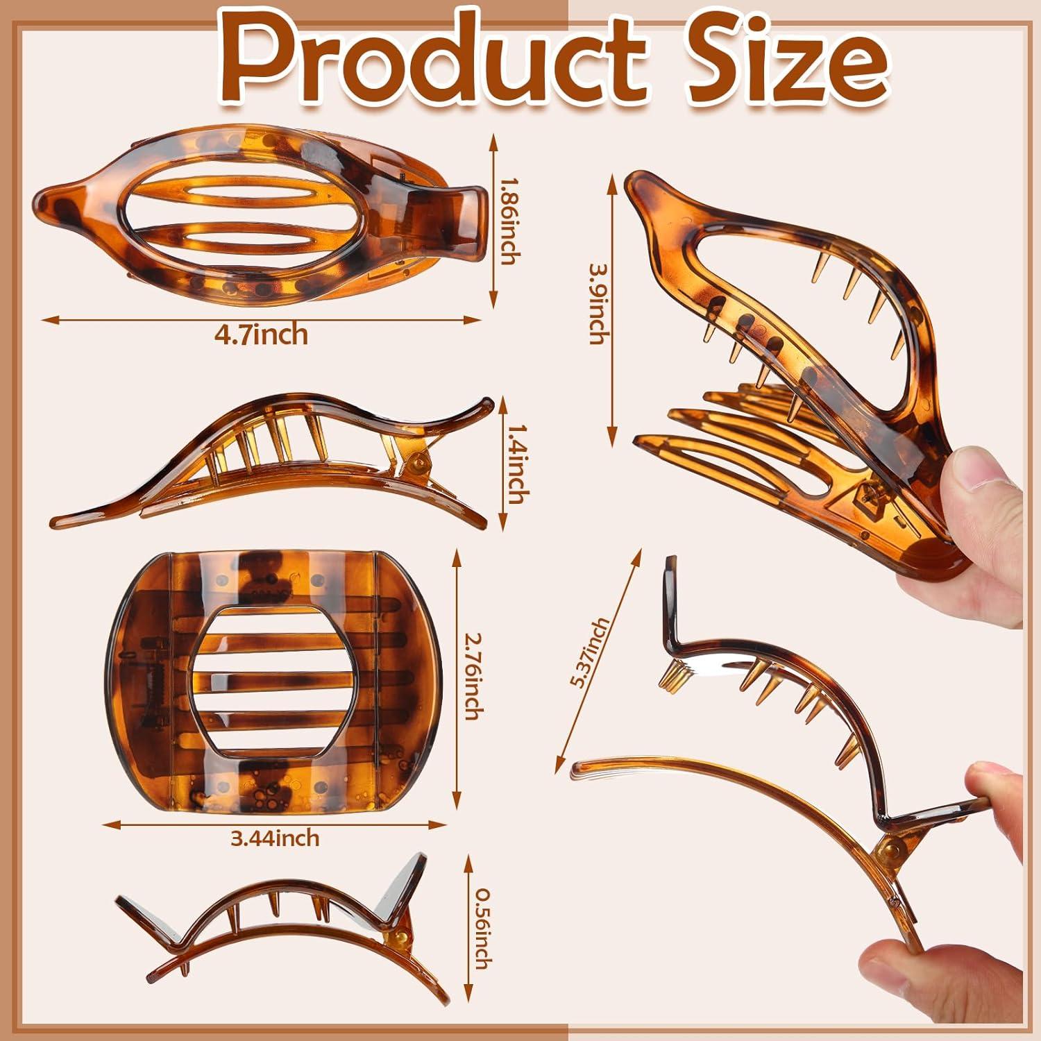 8 Clips de Cabello Planos ProSuites - Gran Sujeción, Estilo Carey