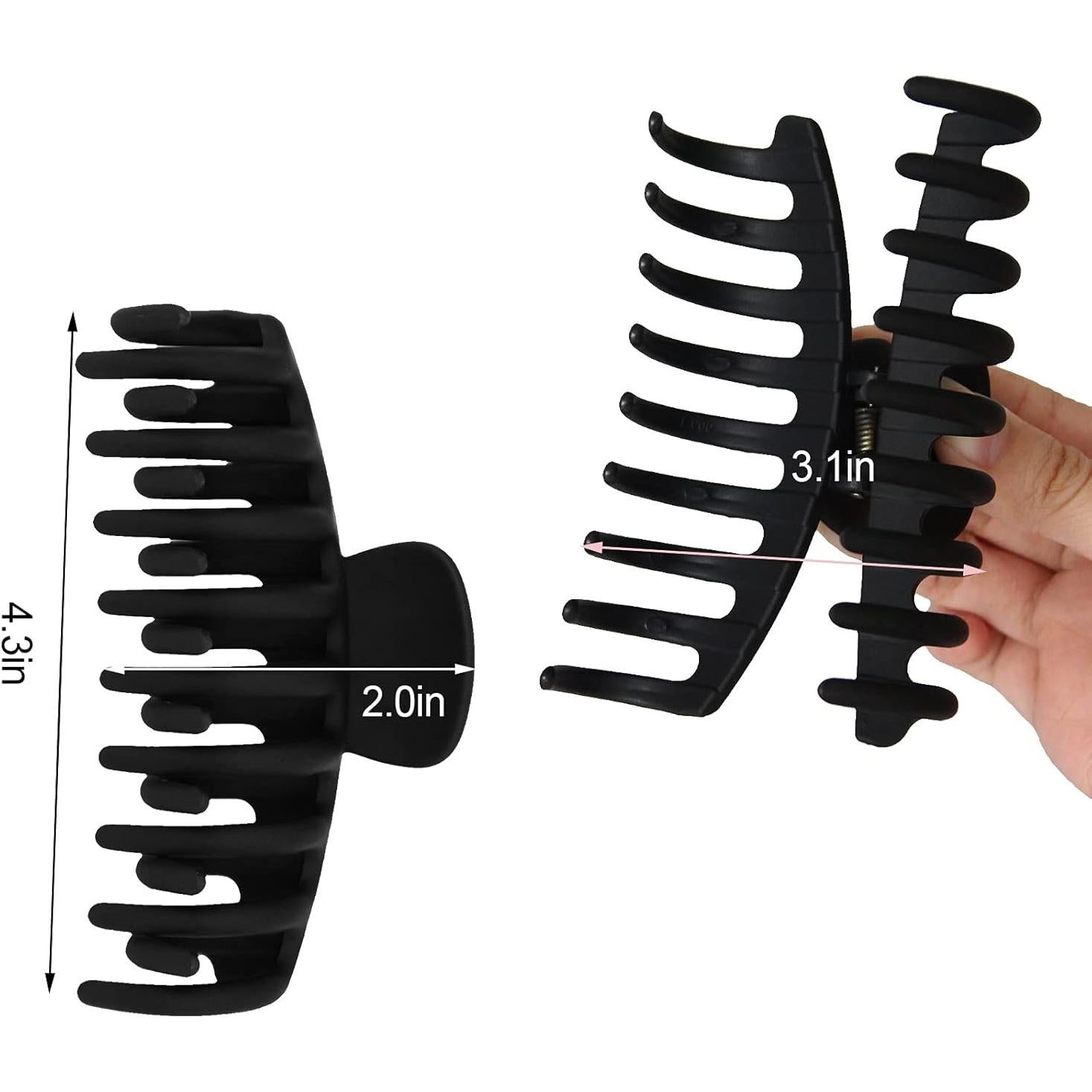 Paquete de 2 Clips de Pelo Grande Antideslizante JHHSYU Negro