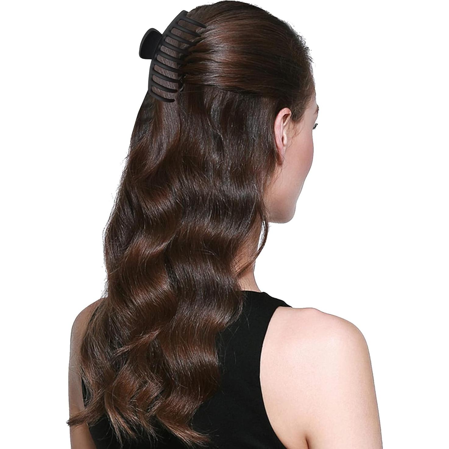 Paquete de 2 Clips de Pelo Grande Antideslizante JHHSYU Negro