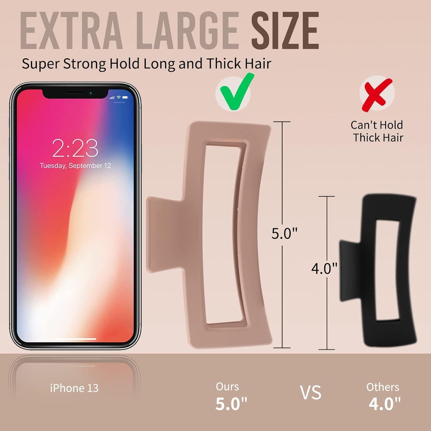 Clips de Garra Jumbo XL ZYTJ para Cabello Grueso - 4 Piezas