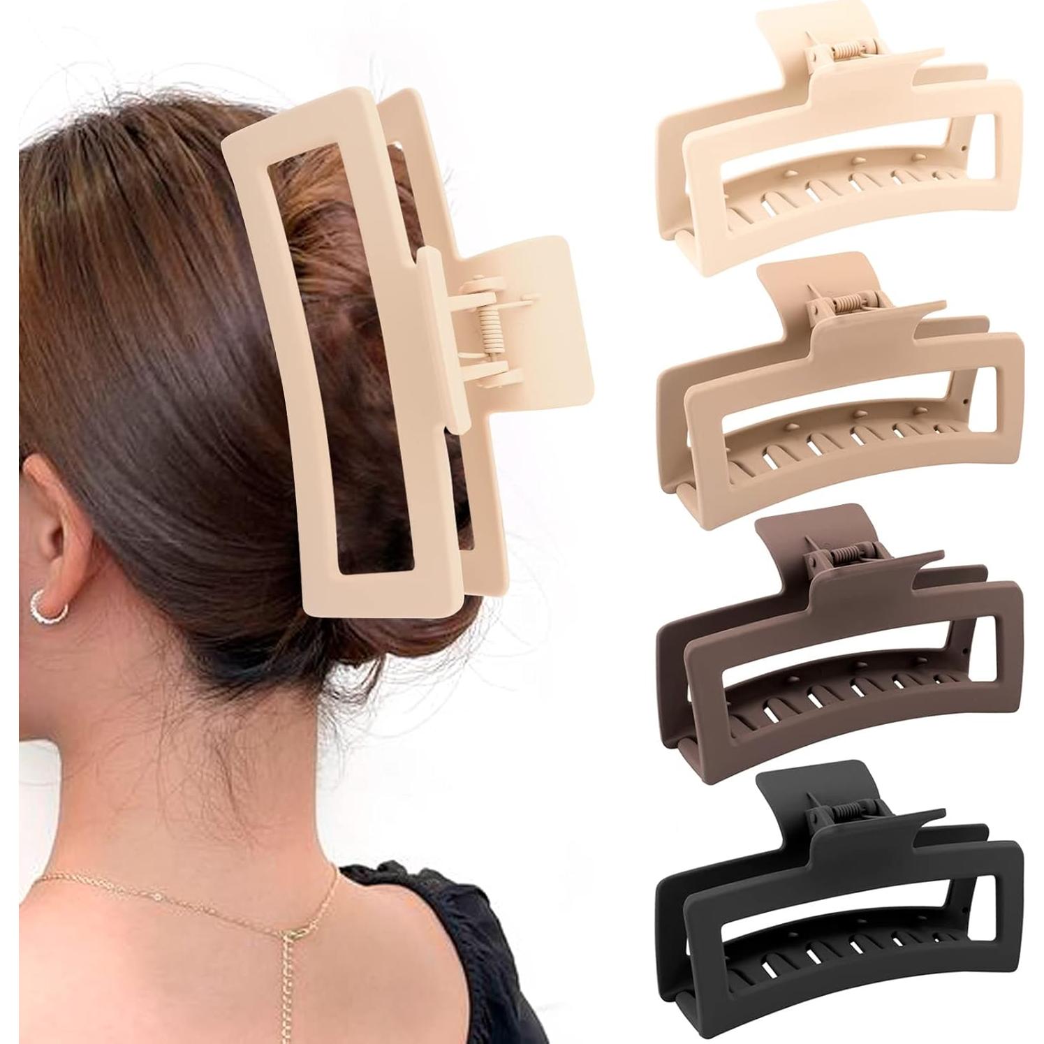 Clips de Garra Jumbo XL ZYTJ para Cabello Grueso - 4 Piezas