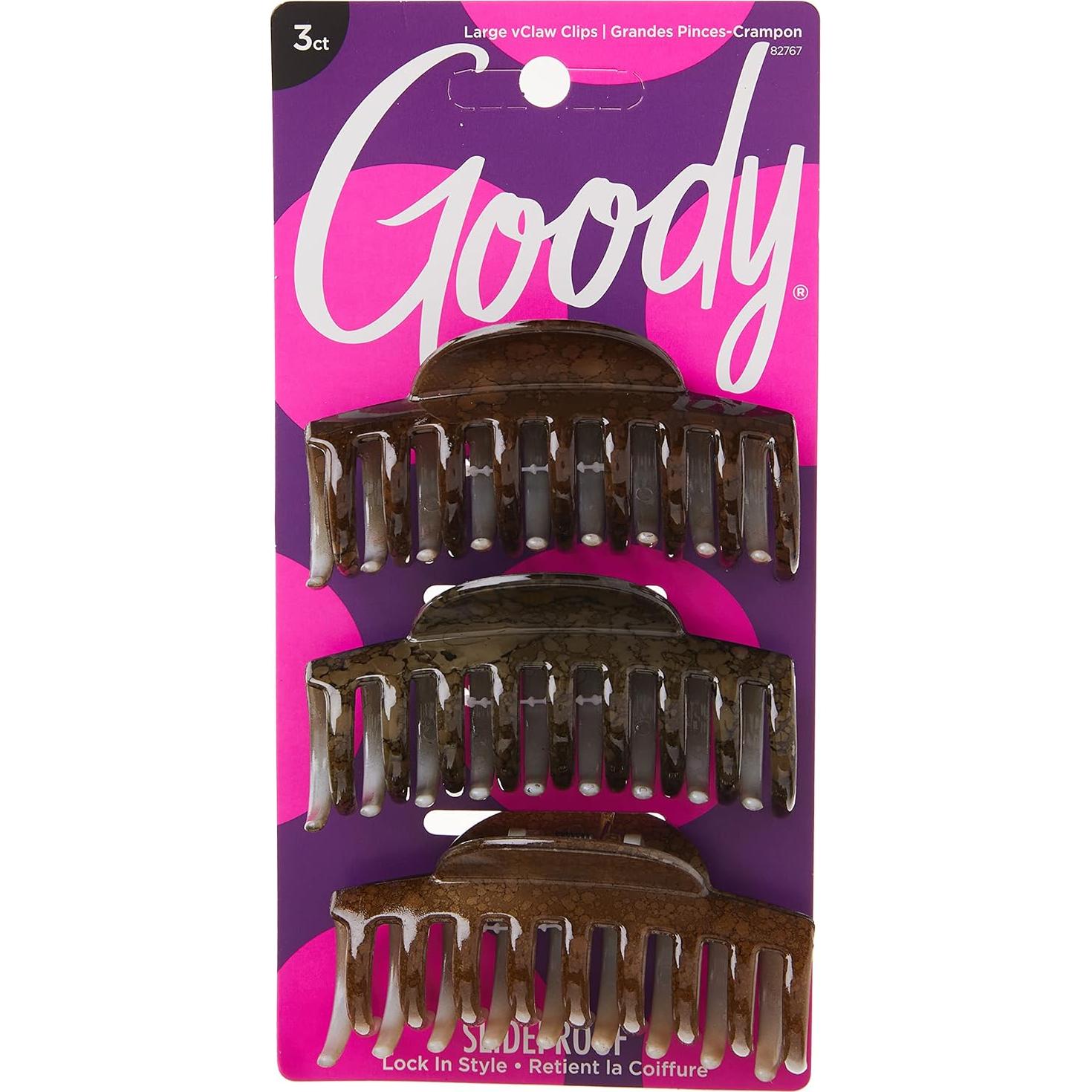 Clips de Garra Grandes Goody - 3 Unidades para Cabello Grueso