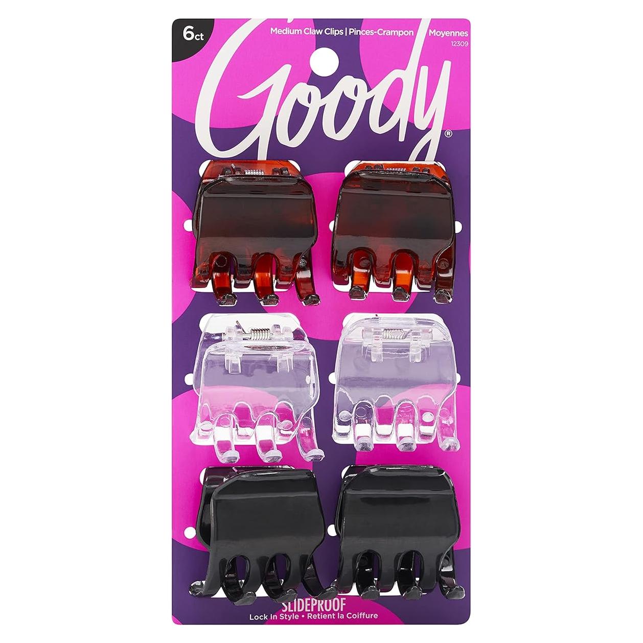 Pinzas de Garra Goody Classic - 6 Piezas, Colores Variados